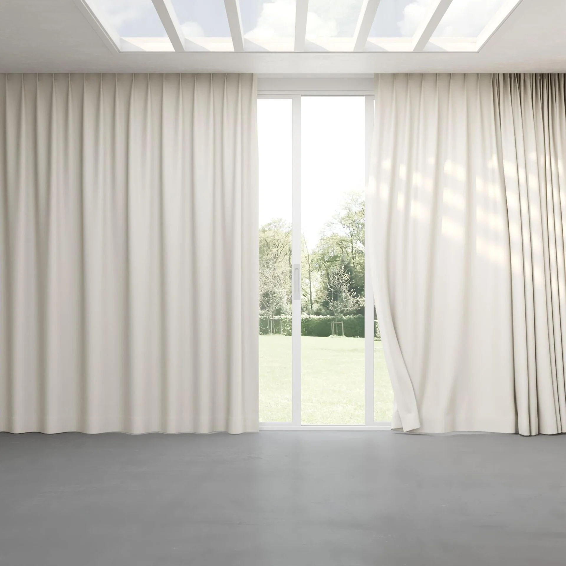 Full view of Brugge Sesame, pinch pleat