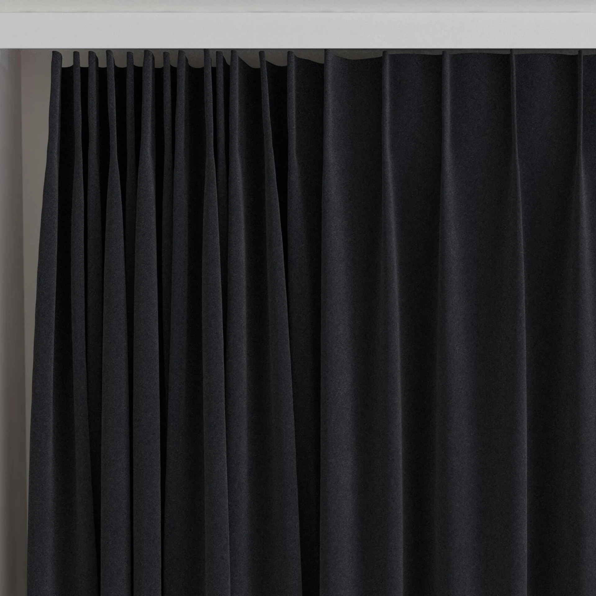 Top view of Moon Onyx, on curtain rail