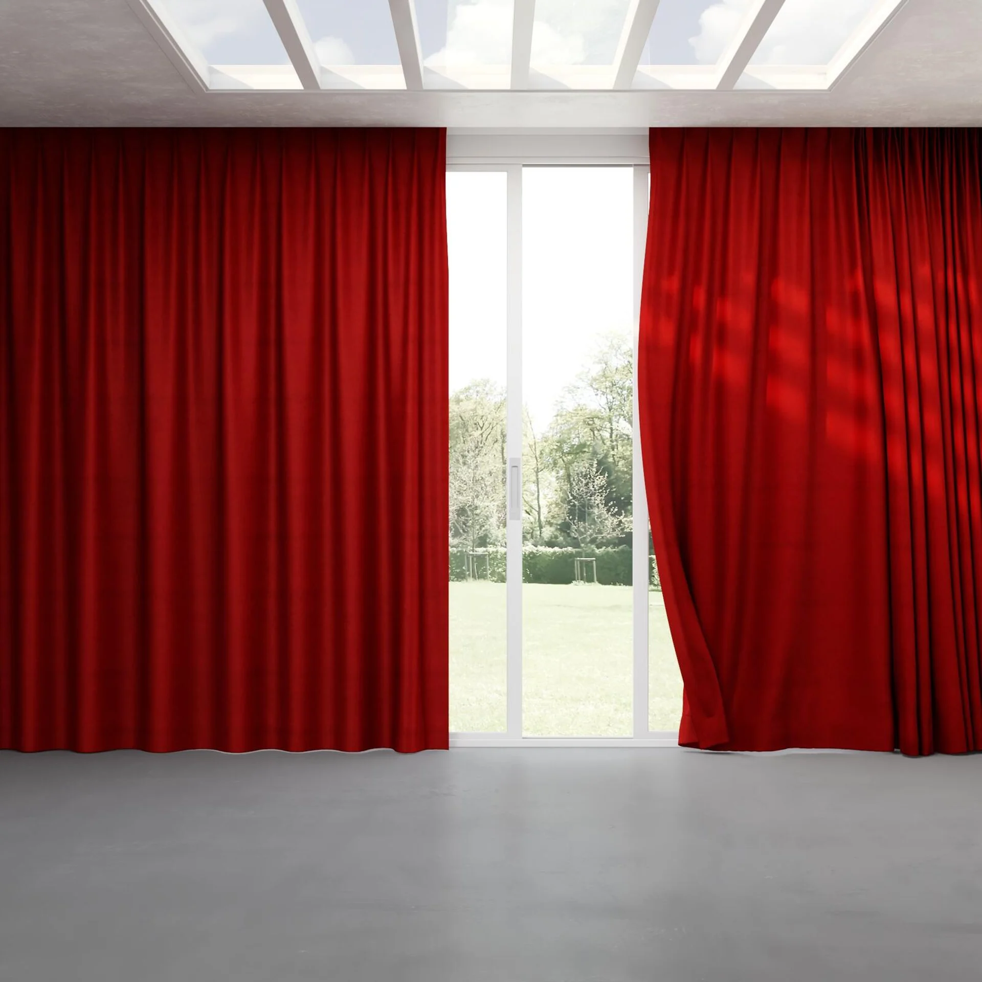 Full view of Baron Strawberry, pinch pleat