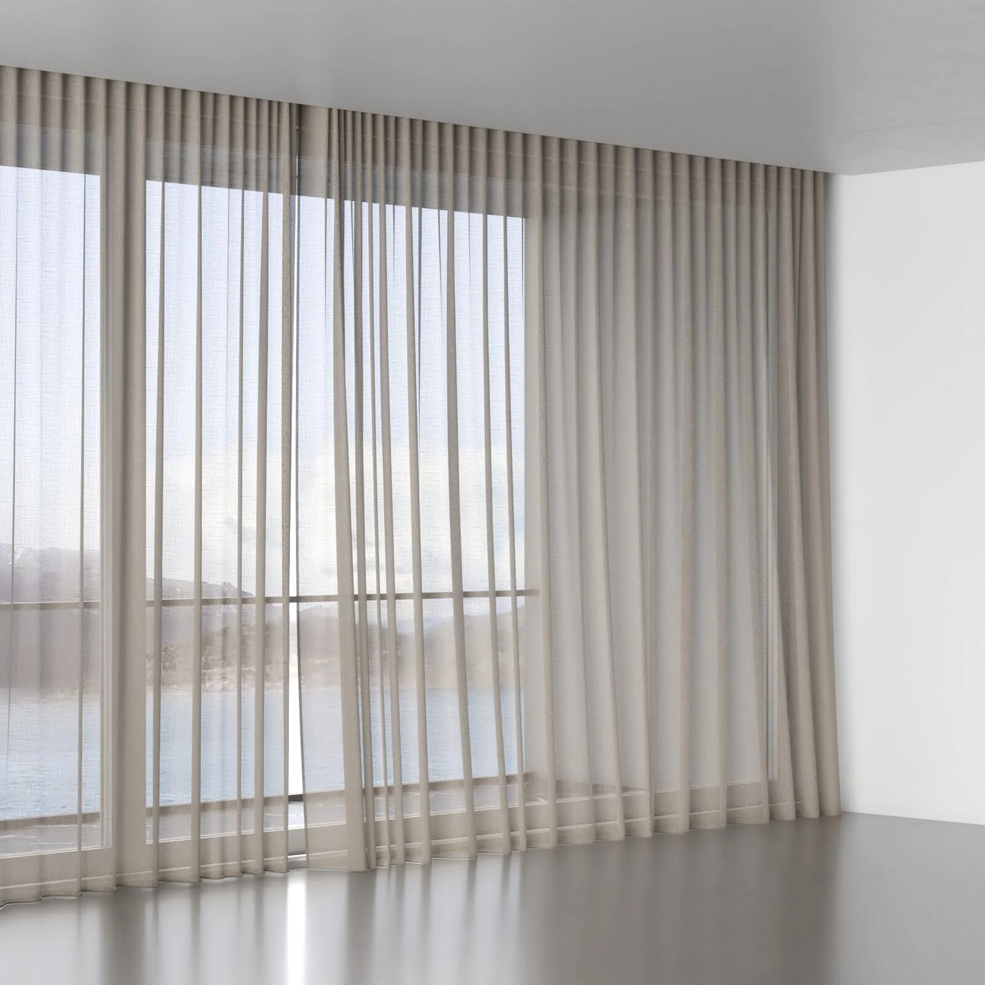 Full view of Uno Pecan, wave pleat
