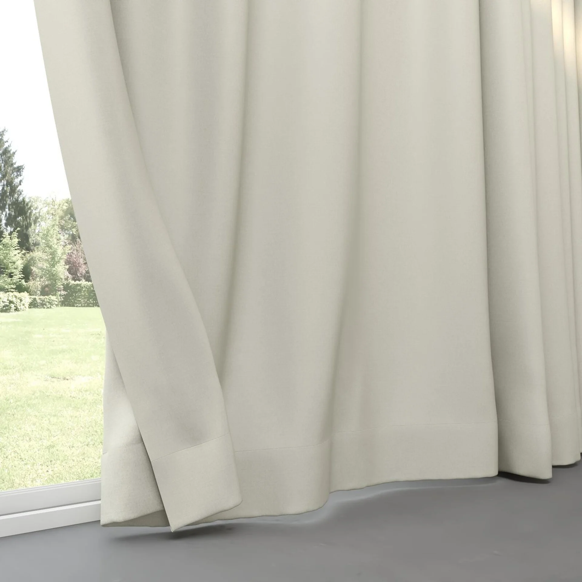 Bottom view of Urban Parchment, pinch pleat