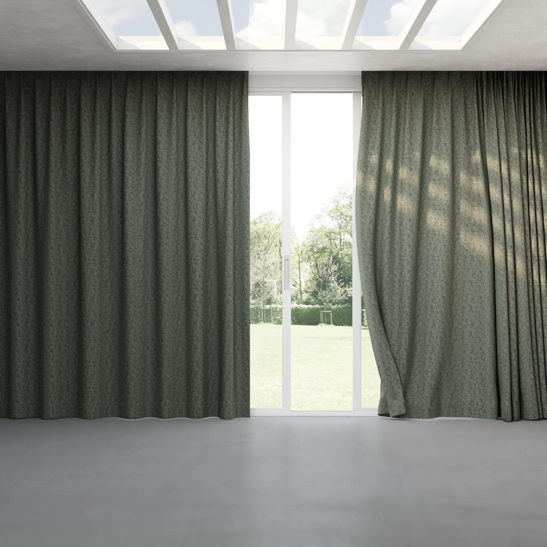 Full view of Objet Charcoal, pinch pleat