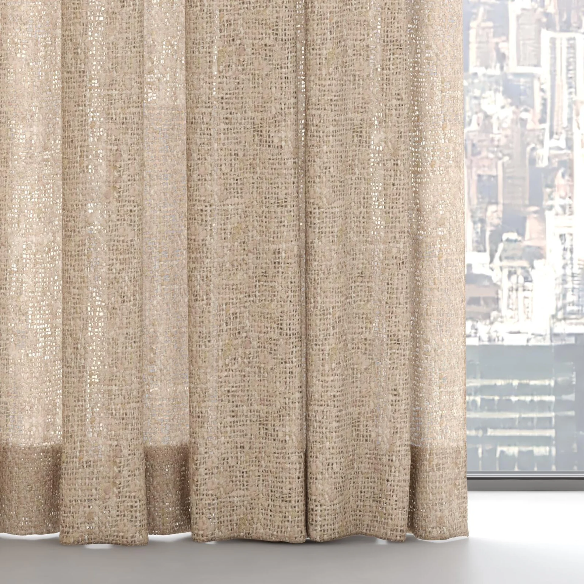 Bottom view of Handloom Linen, on hidden rail