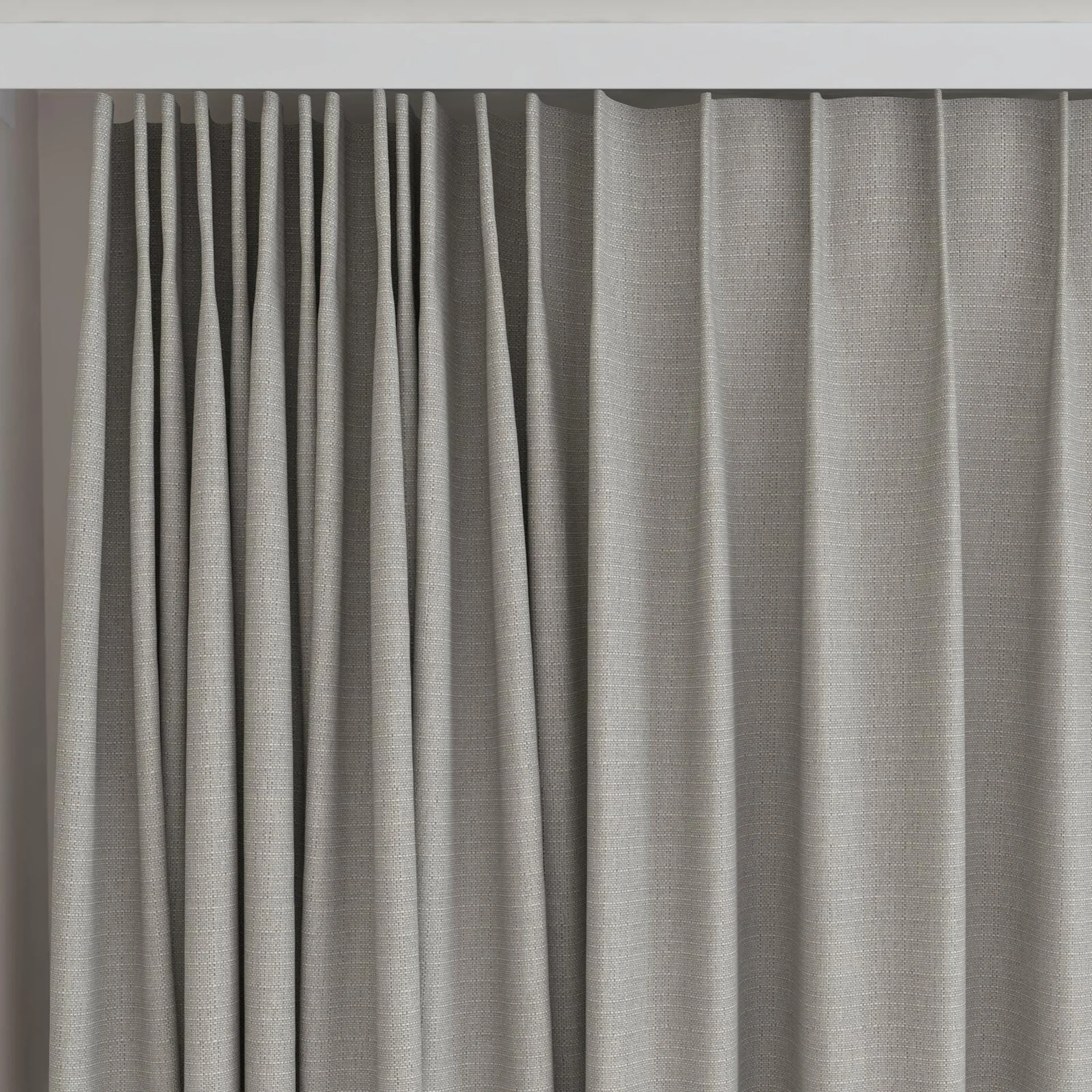 Top view of Darkness Fossil, on curtain rail