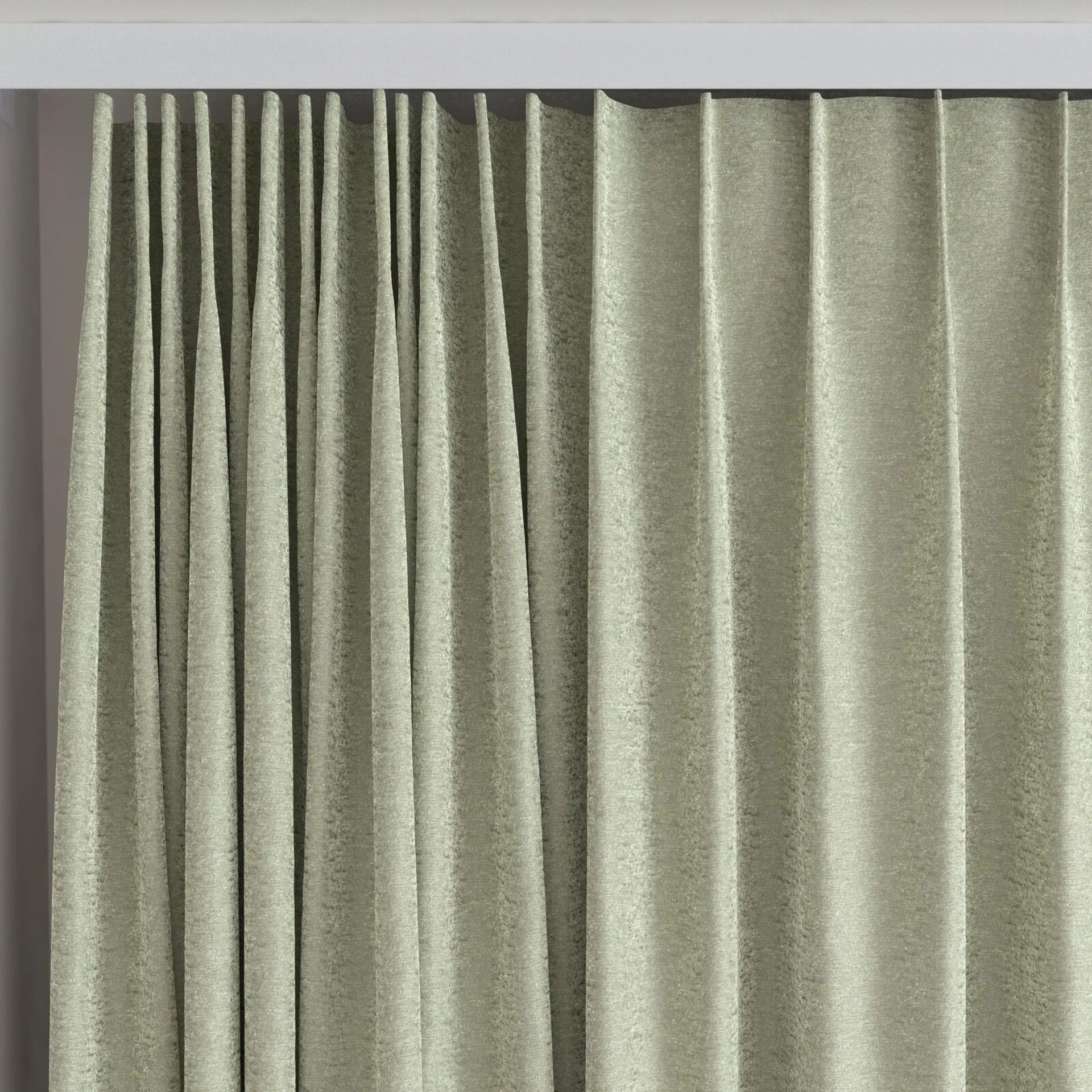 Top view of Brigadier Moss, on curtain rail