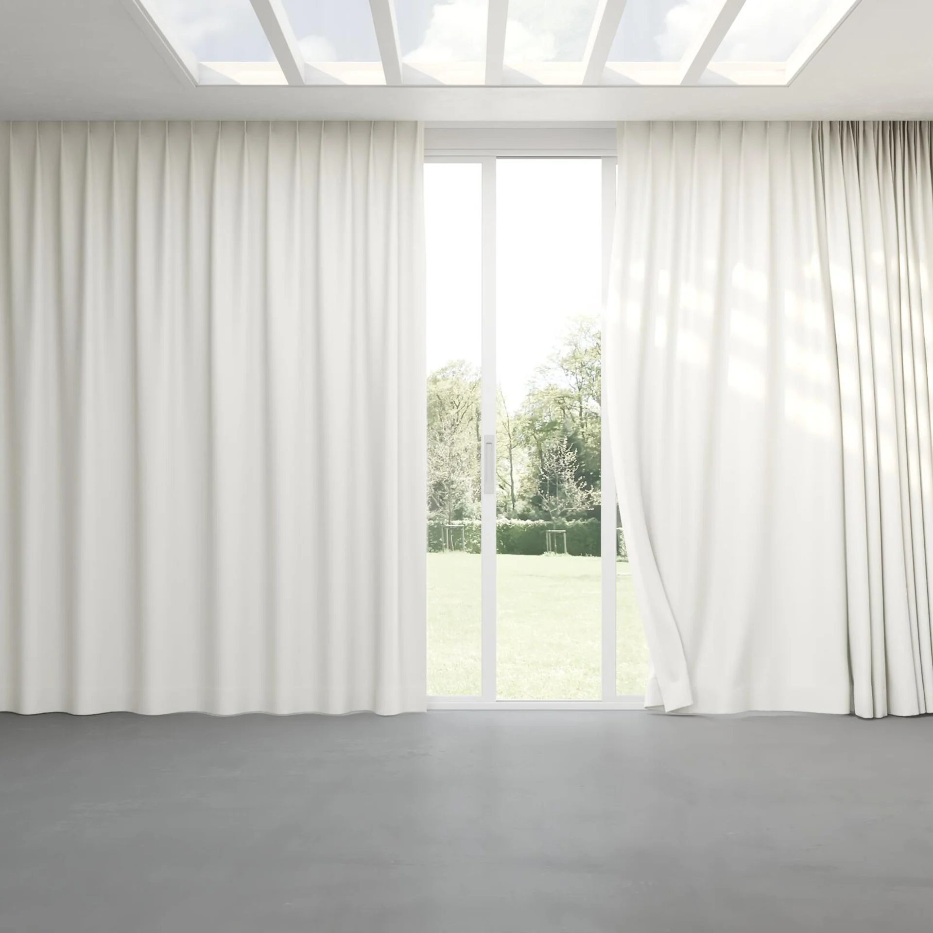 Full view of Naturama Snow, pinch pleat
