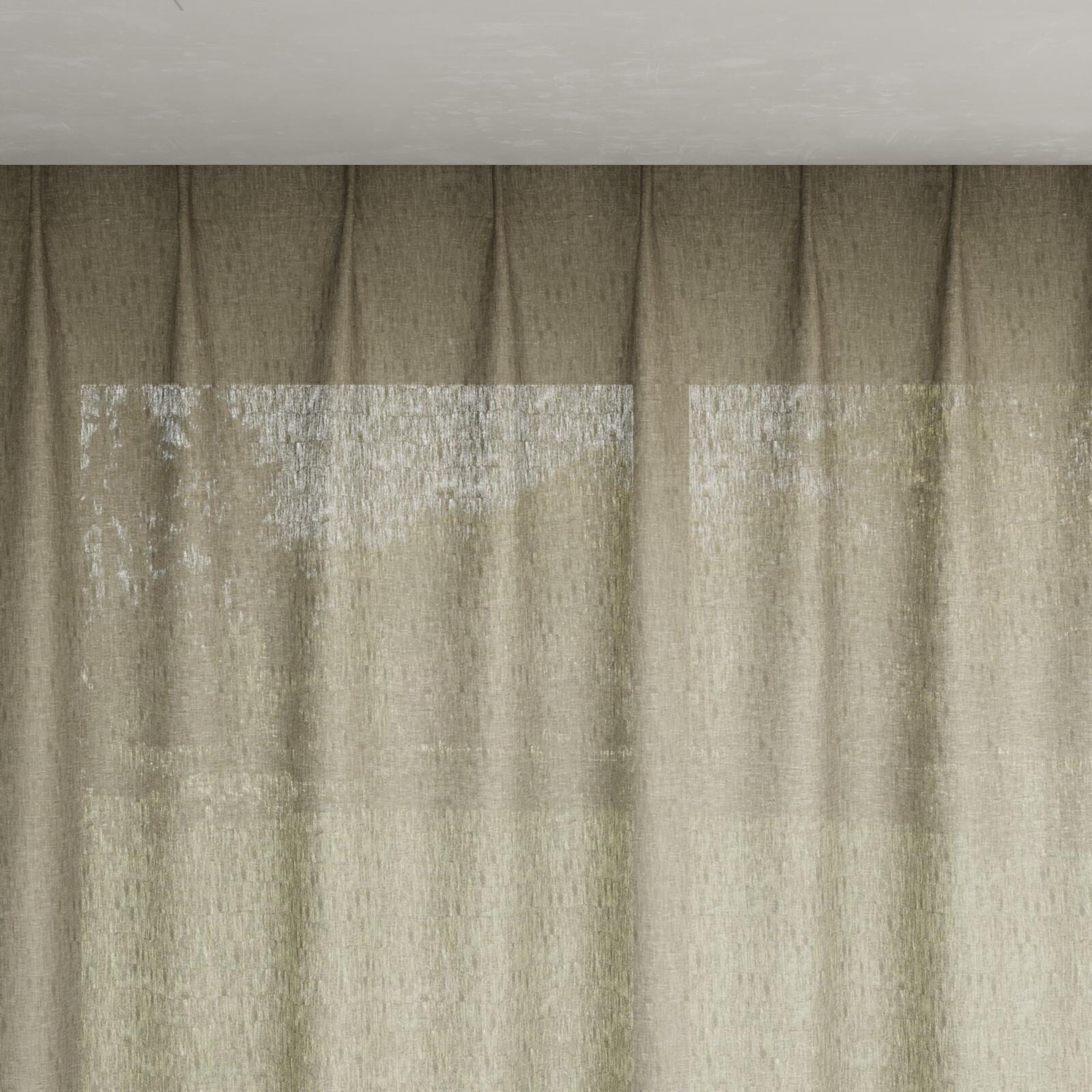Top view of Gesso Lino Olive, pinch pleat