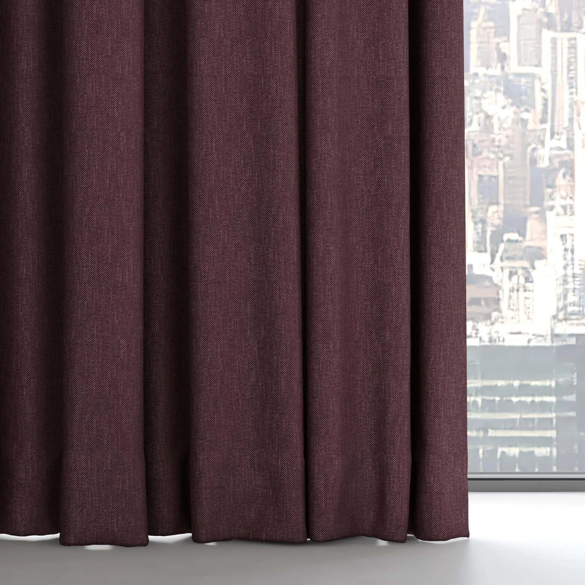 Bottom view of Perfecto Aubergine, on hidden rail