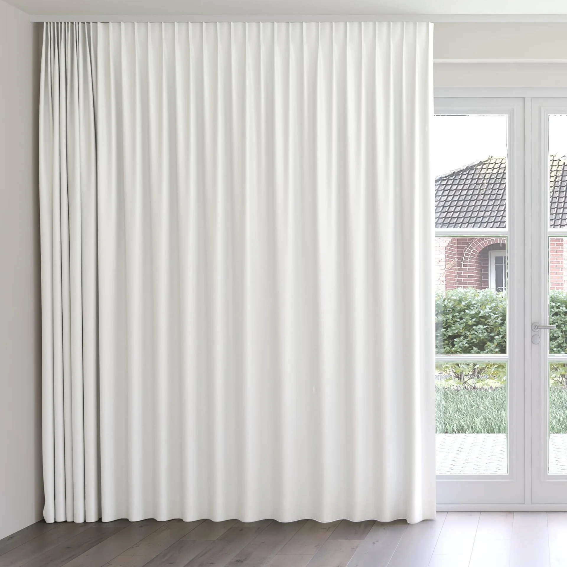 Front view of Banksia Chalk, on curtain rail