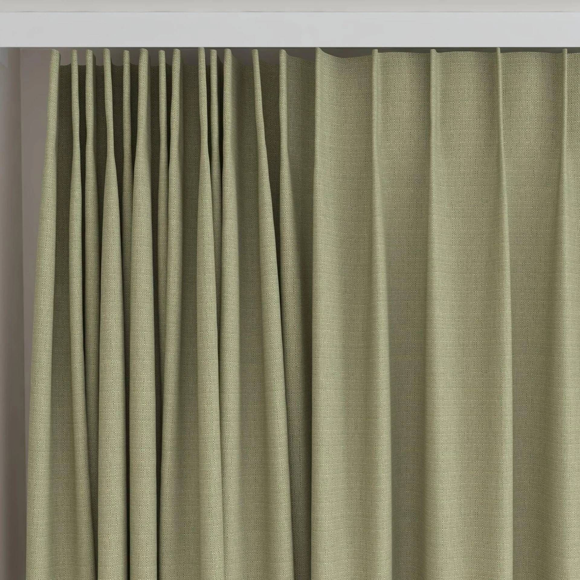 Top view of Darkness Grass, on curtain rail