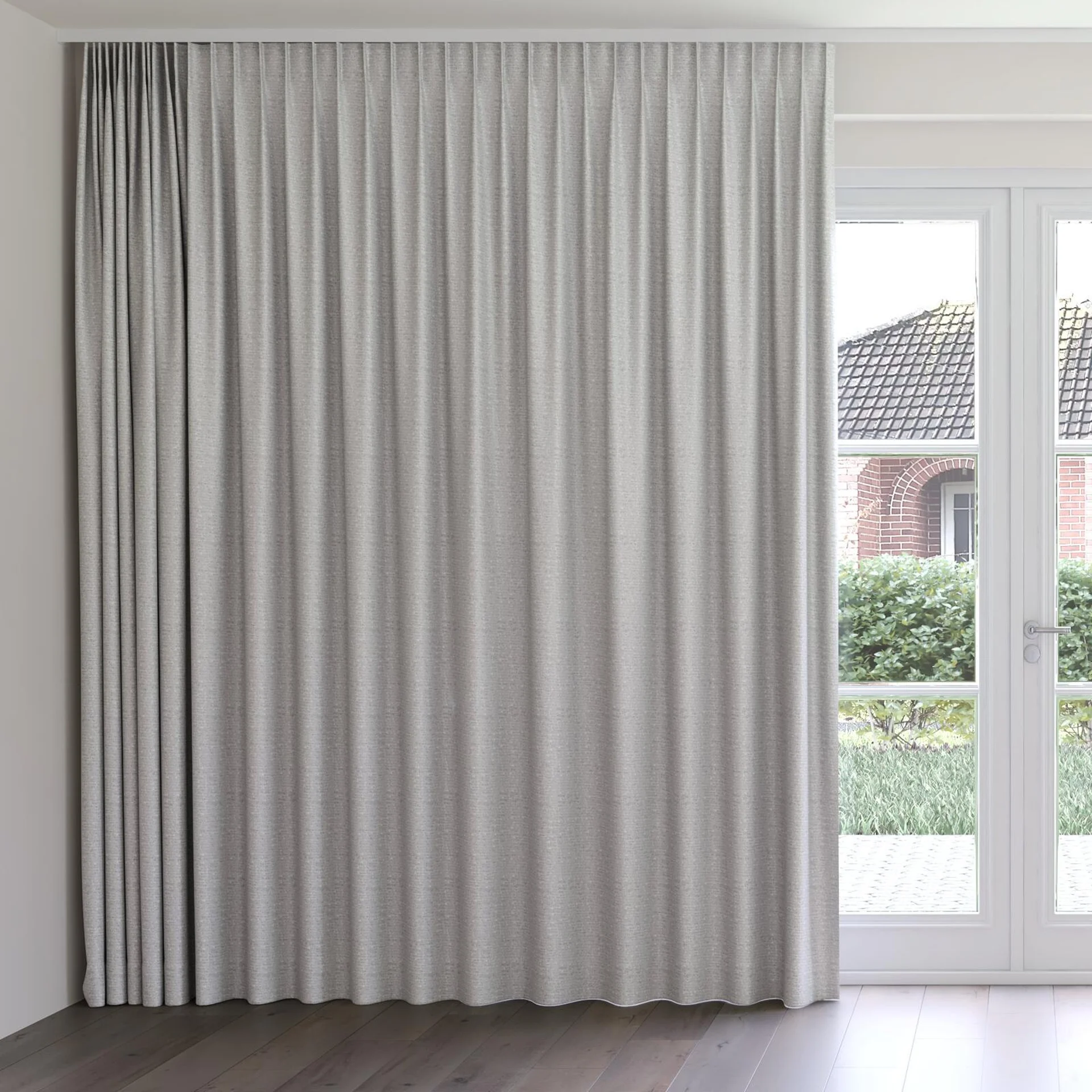 Front view of Ocean Obsidian, on curtain rail