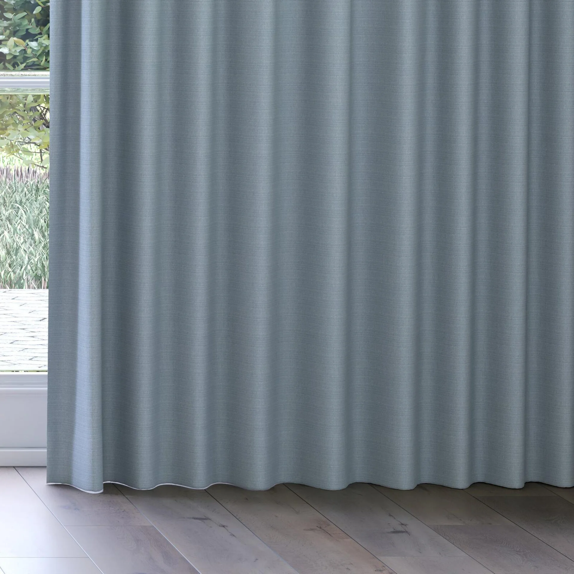 Bottom view of Darkness Copen, on curtain rail