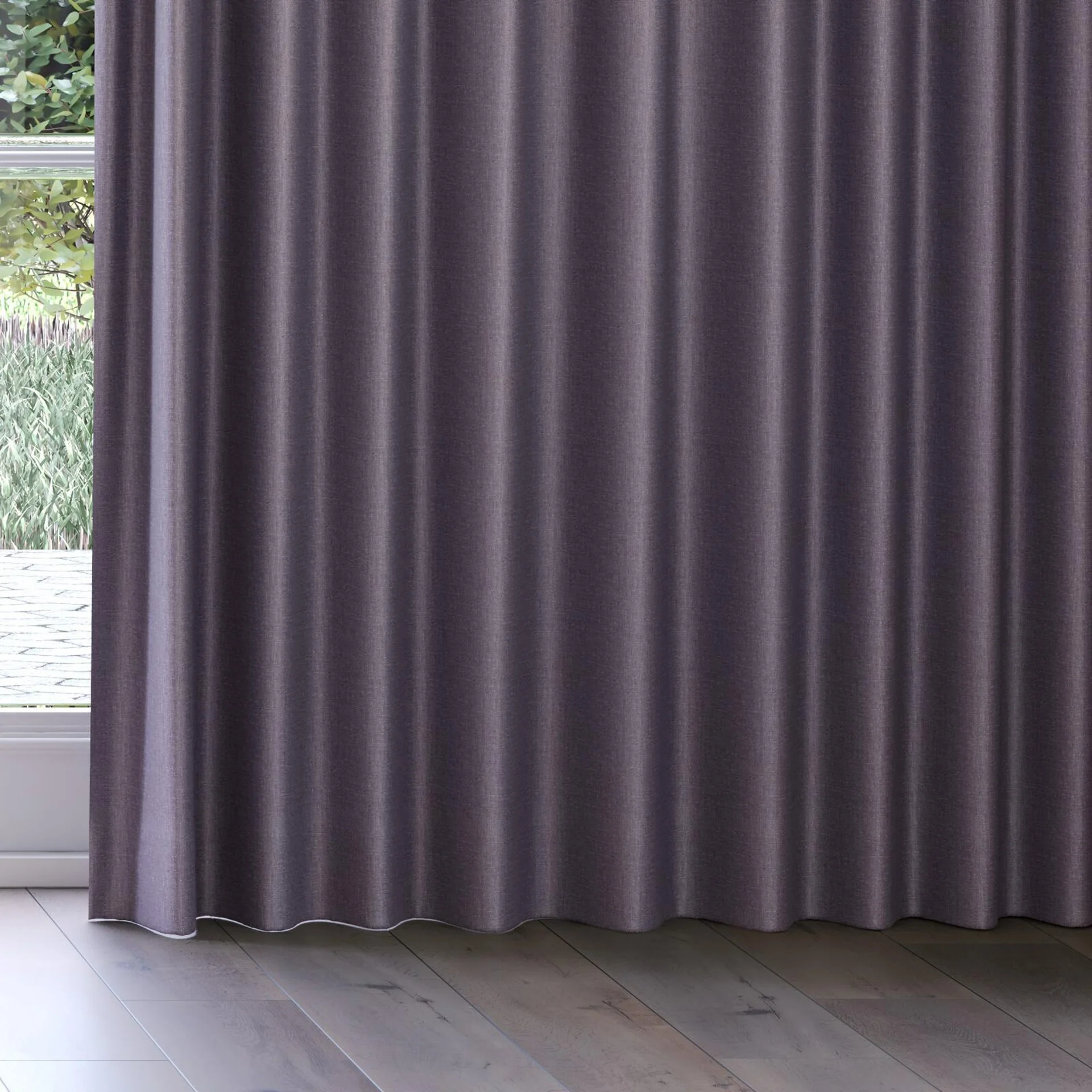 Bottom view of Tonga Plum, on curtain rail