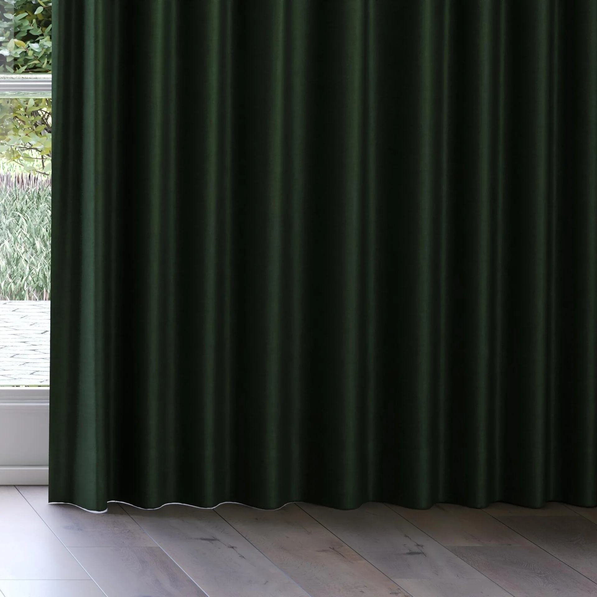 Bottom view of Drama Camouflage, on curtain rail