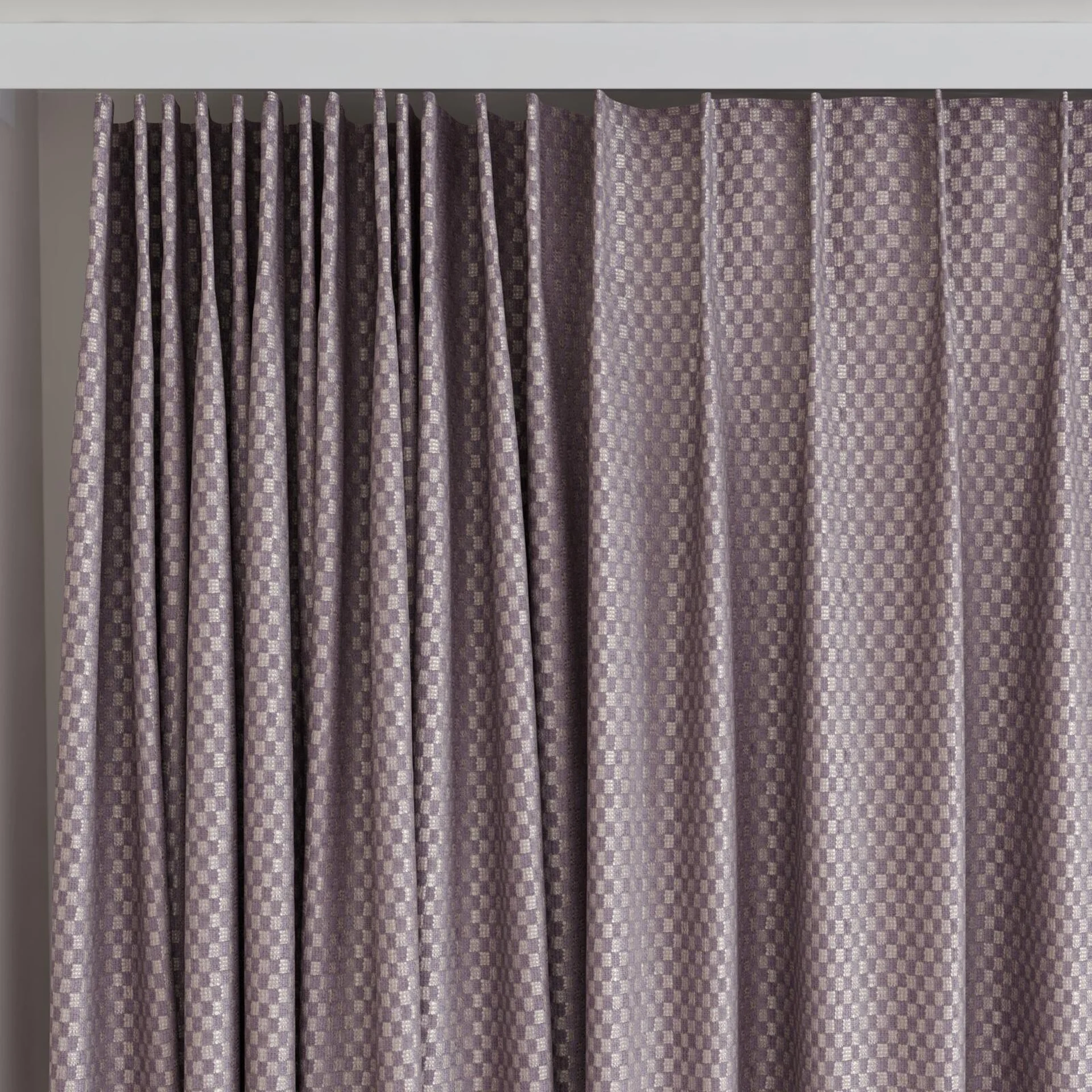 Top view of Manalapan Raisin, on curtain rail