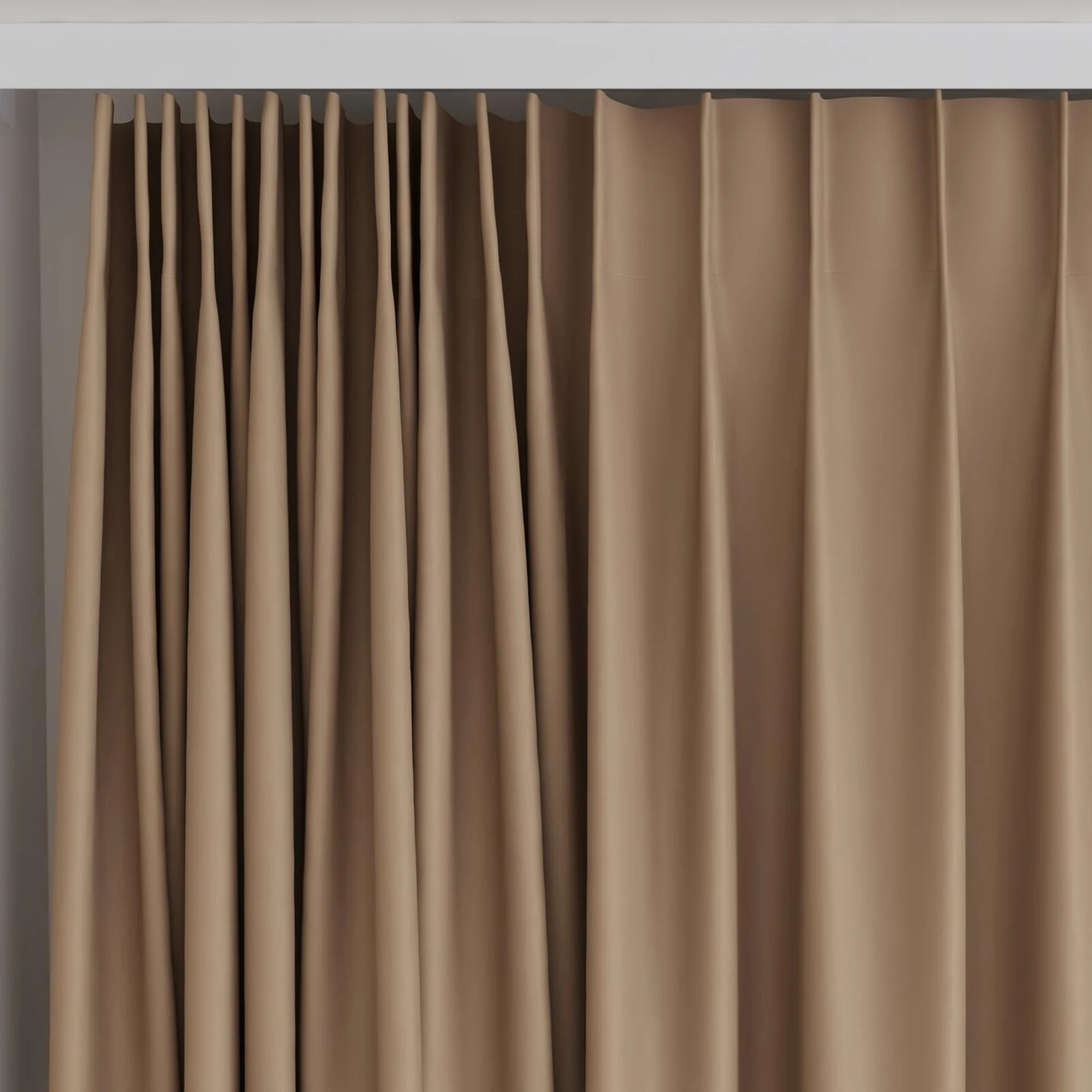 Top view of Ultra Dim Chipmunk, on curtain rail