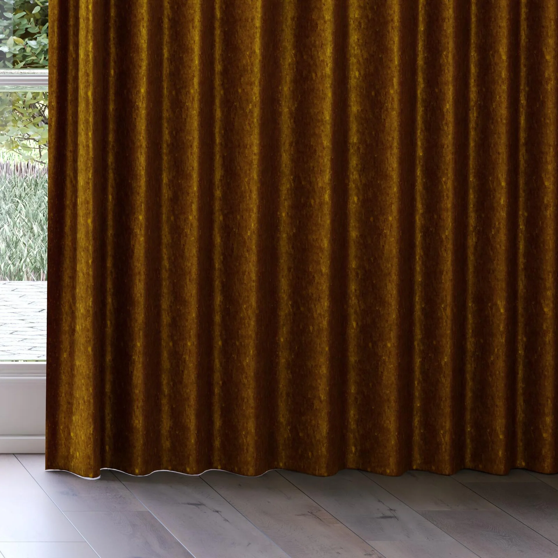 Bottom view of Opera Harvest, on curtain rail