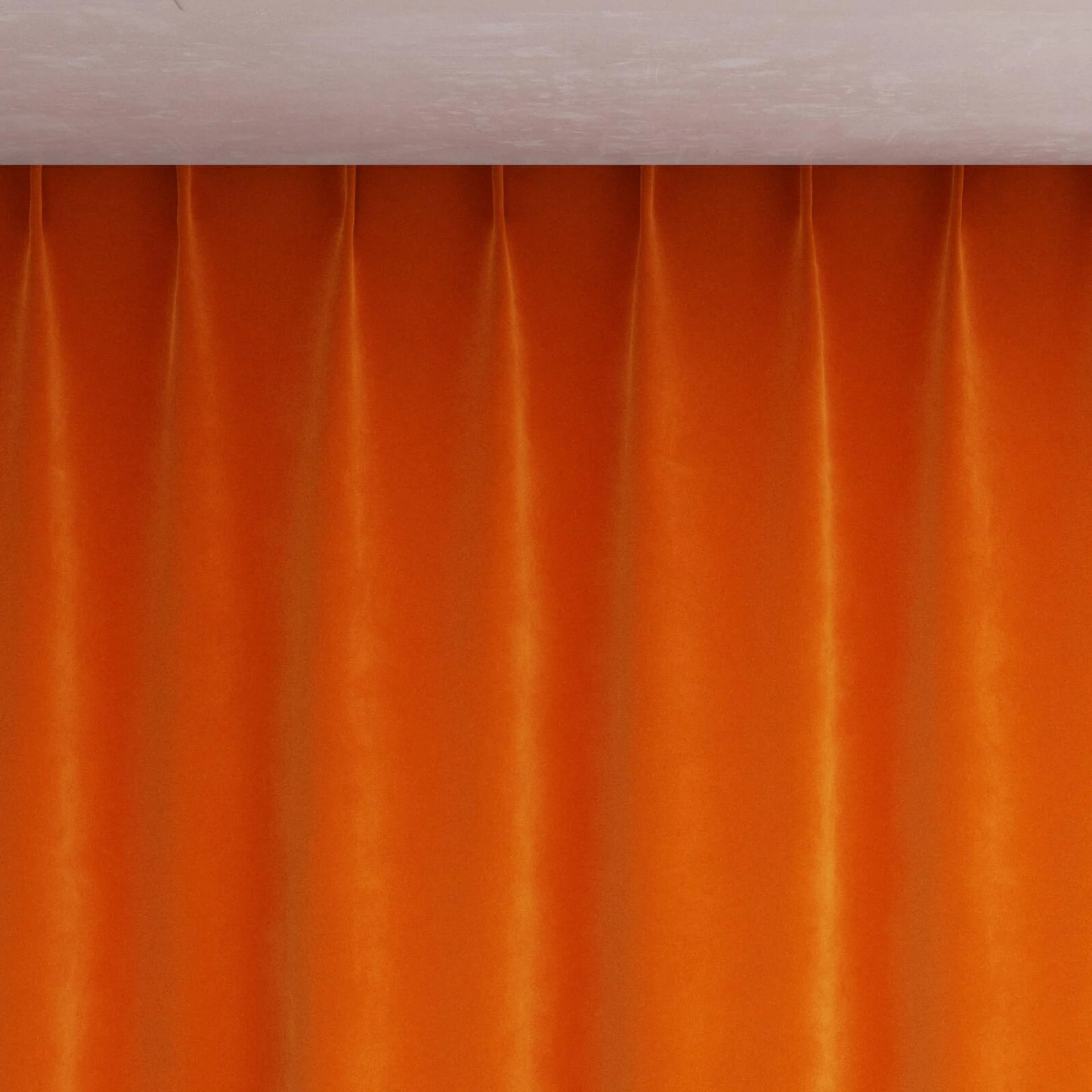 Top view of Lux Velvet Orange 8906, pinch pleat