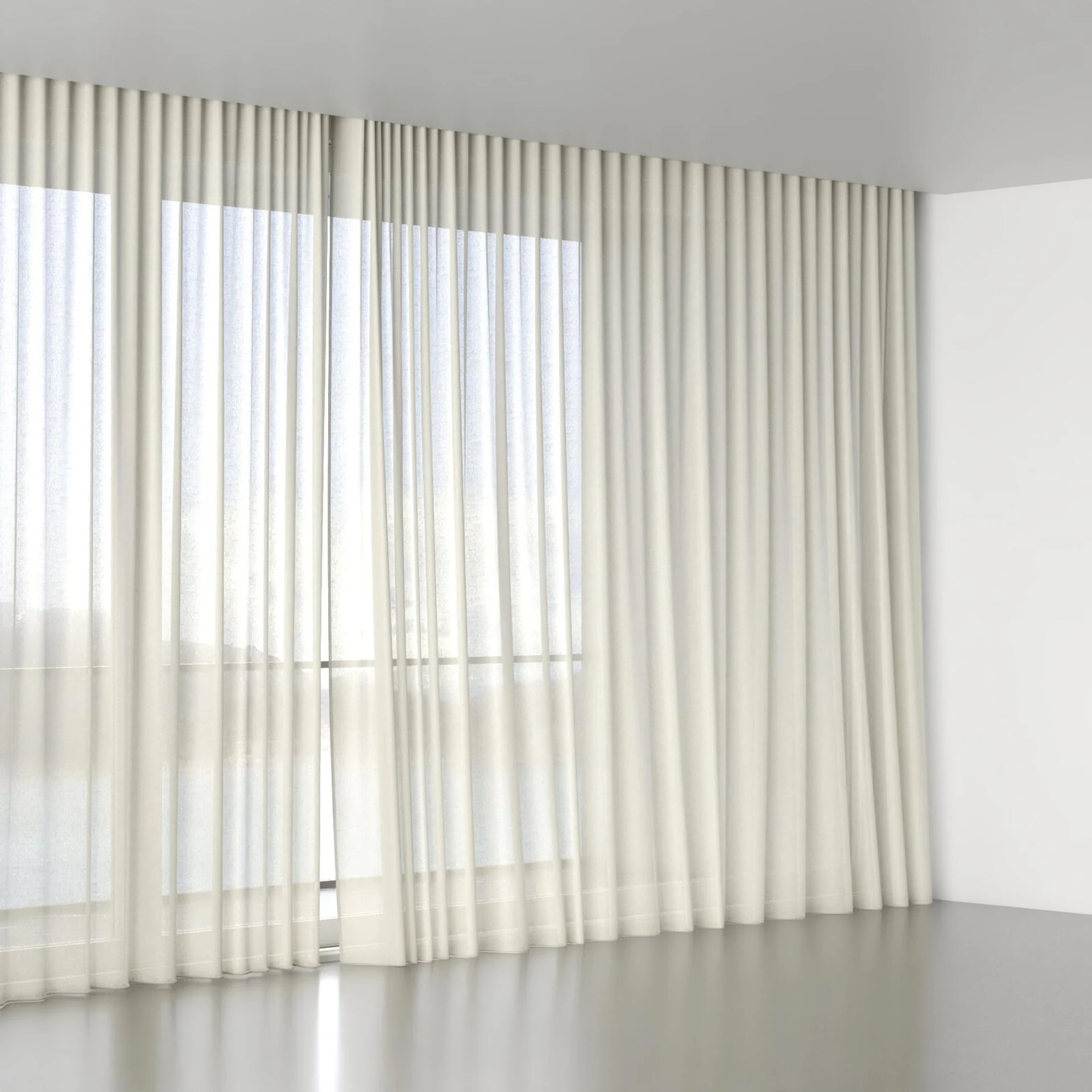 Full view of Pure Papyrus, wave pleat