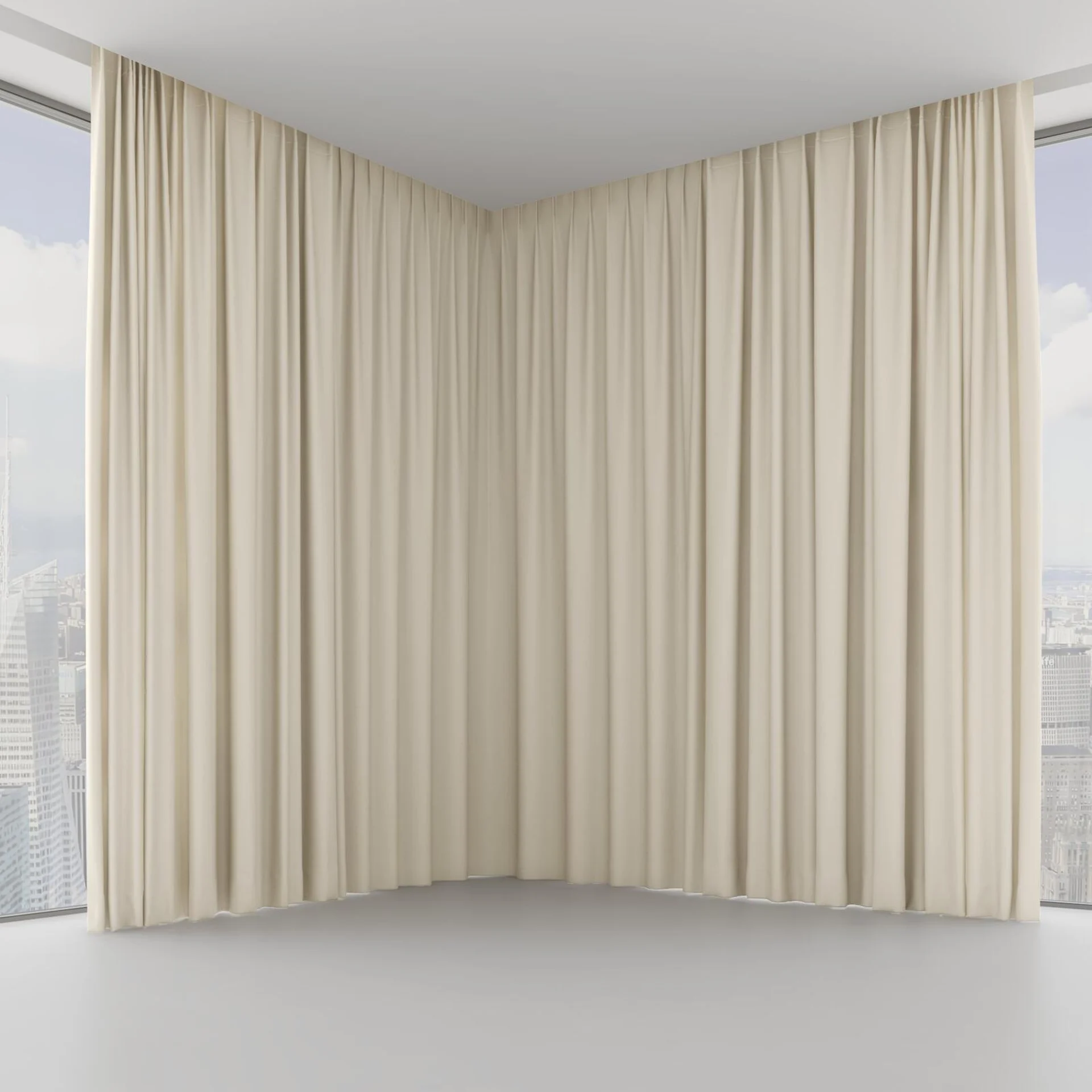 Front view of Woolskin Flax, on hidden rail