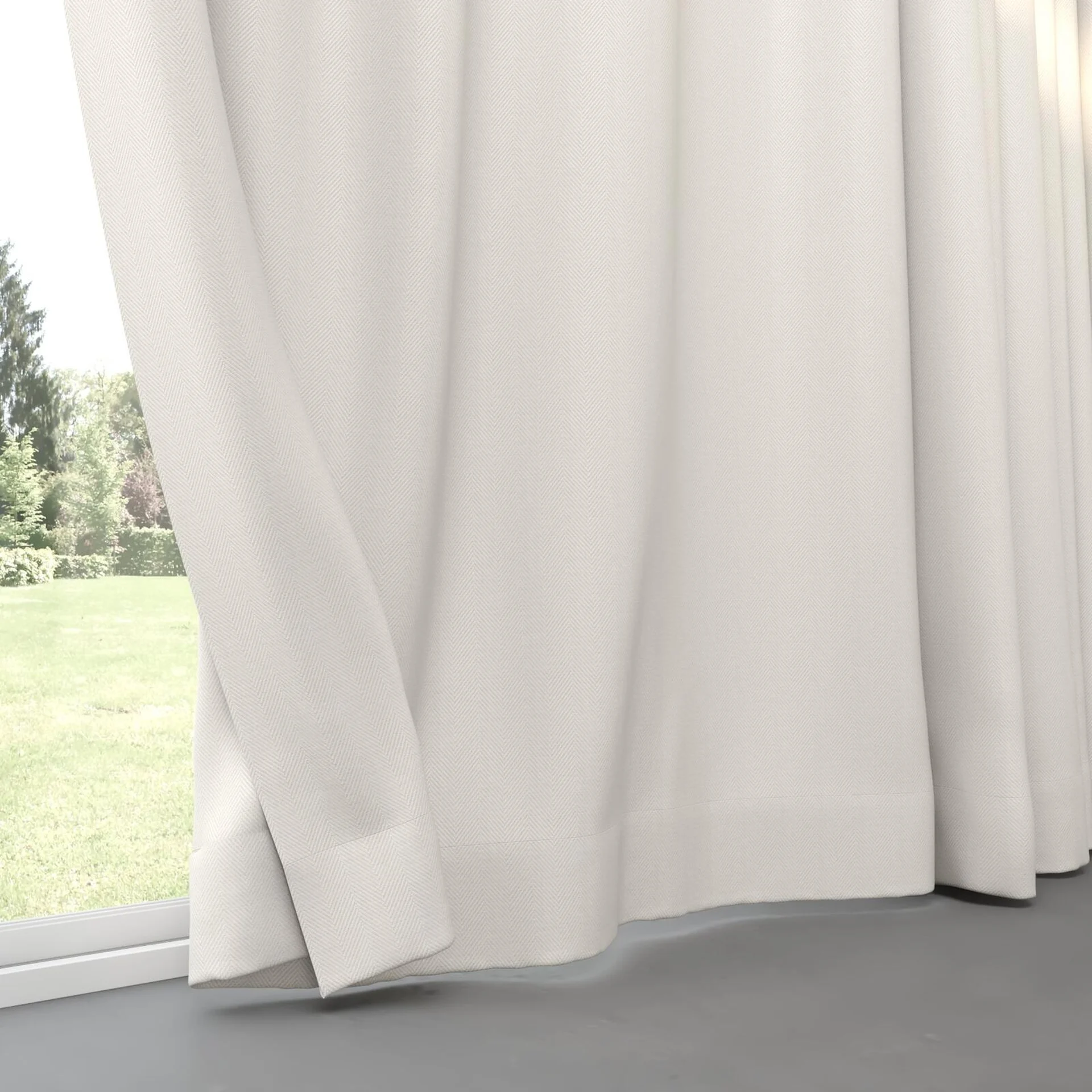 Bottom view of Trailblazer Ivory, pinch pleat