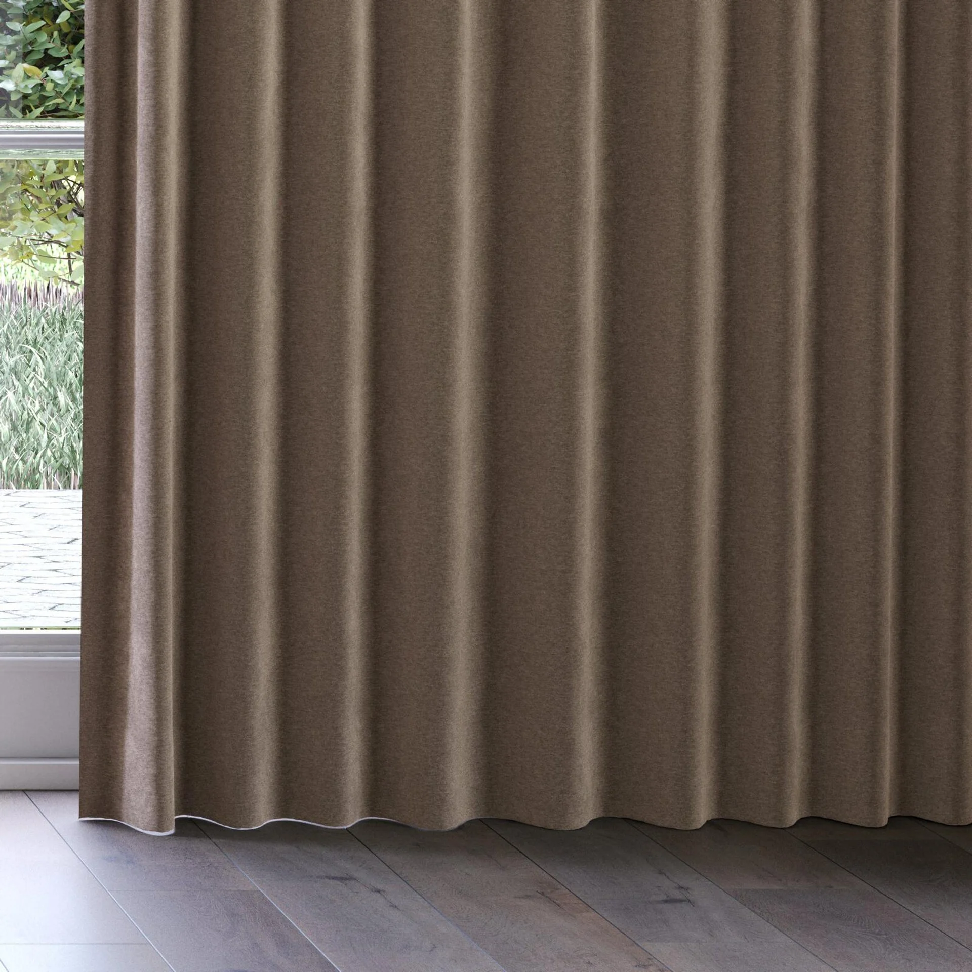Bottom view of Geneva Bison, on curtain rail