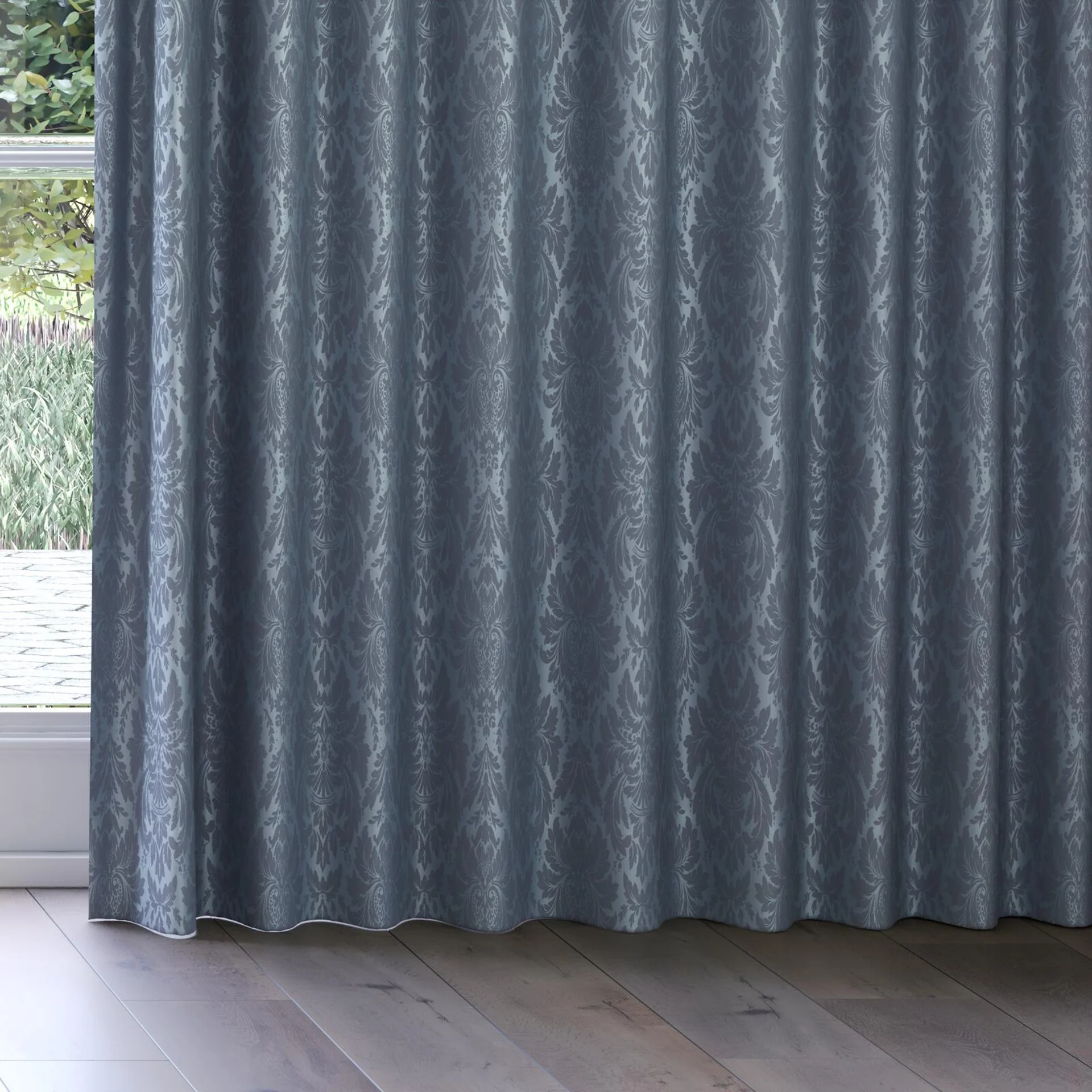 Bottom view of Jaborine Niagara, on curtain rail