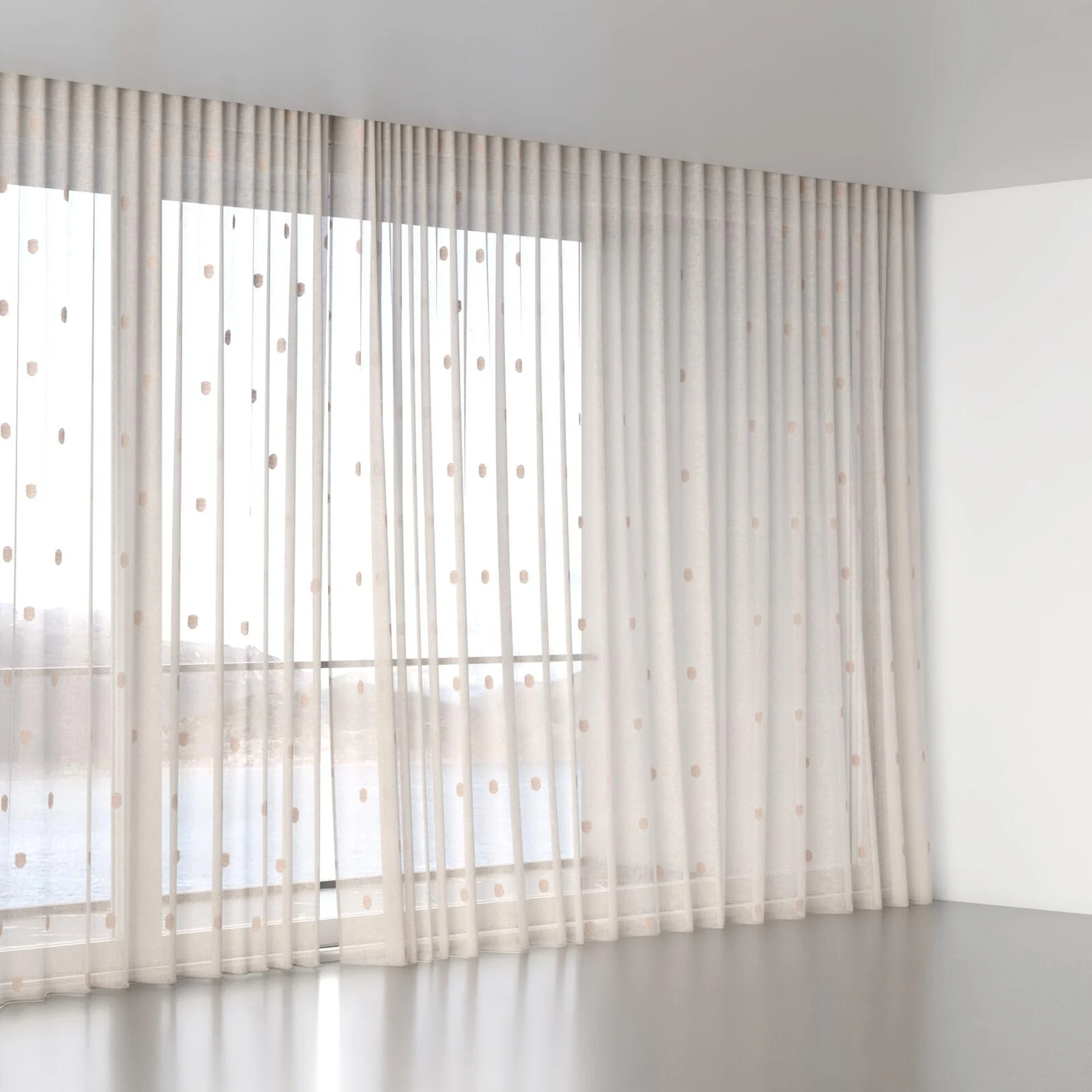 Full view of Gentle Petal, wave pleat