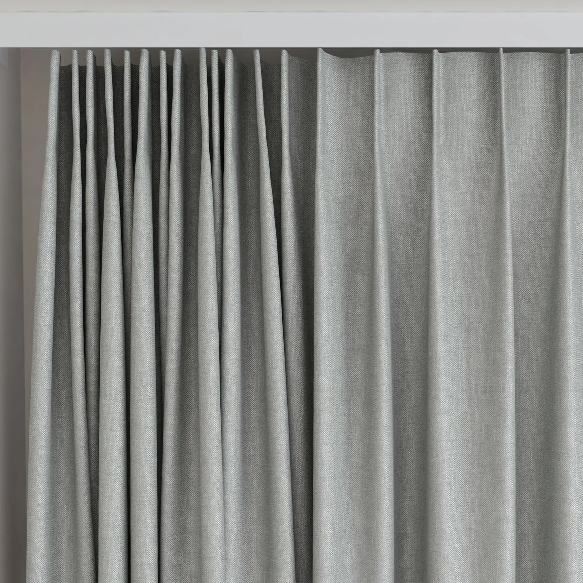 Top view of Perfecto Aluminium, on curtain rail