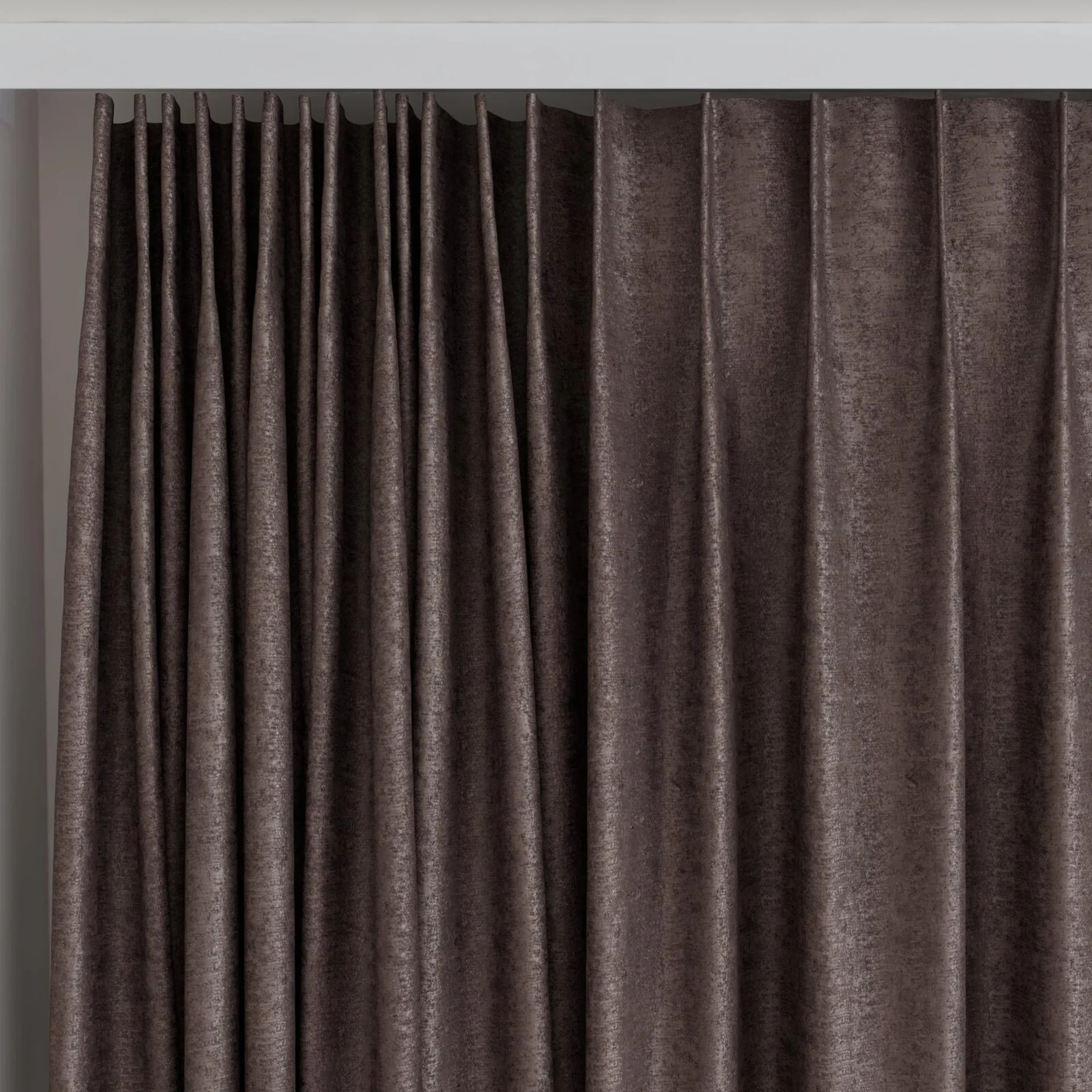 Top view of Hug Truffle, on curtain rail