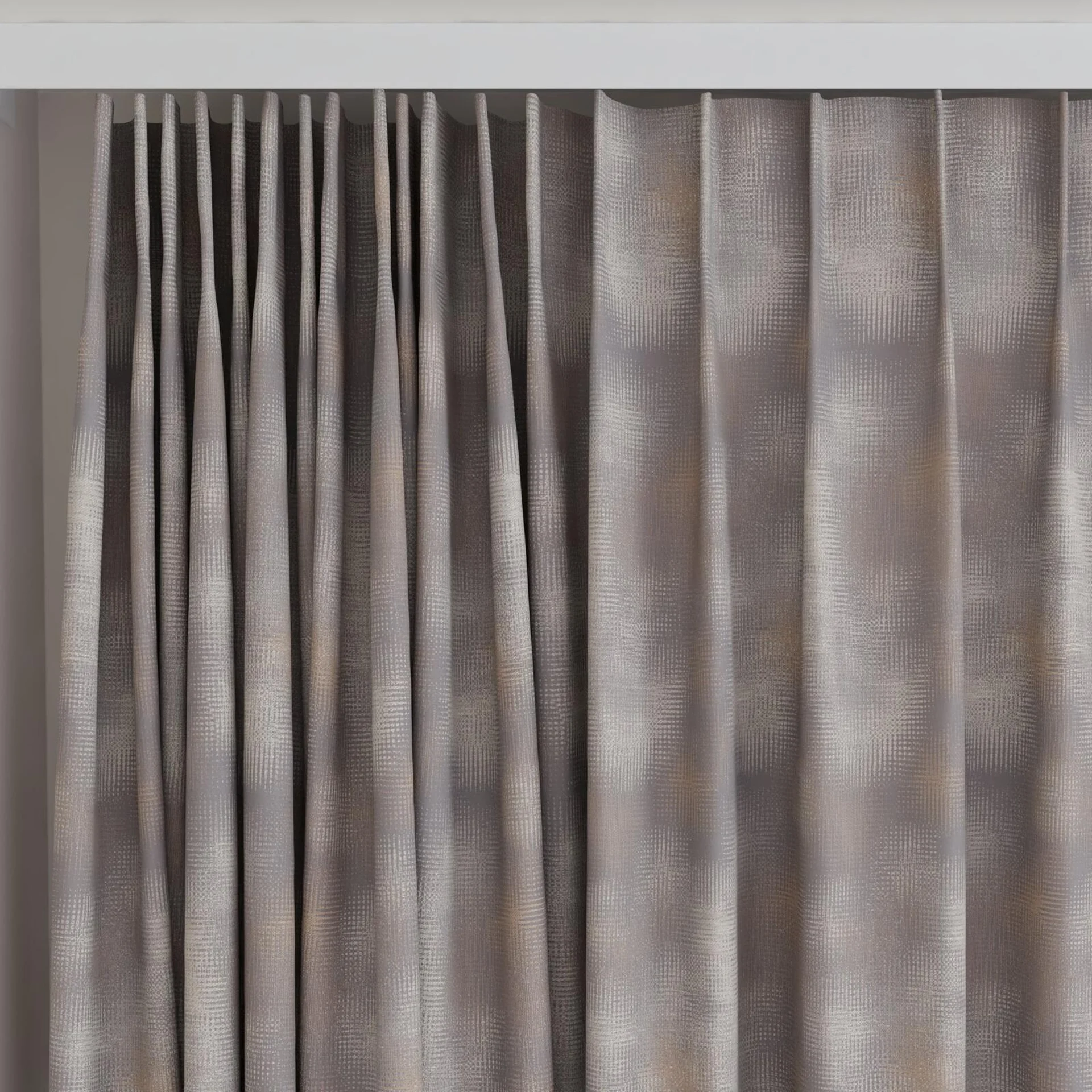 Top view of Juniper Parma, on curtain rail