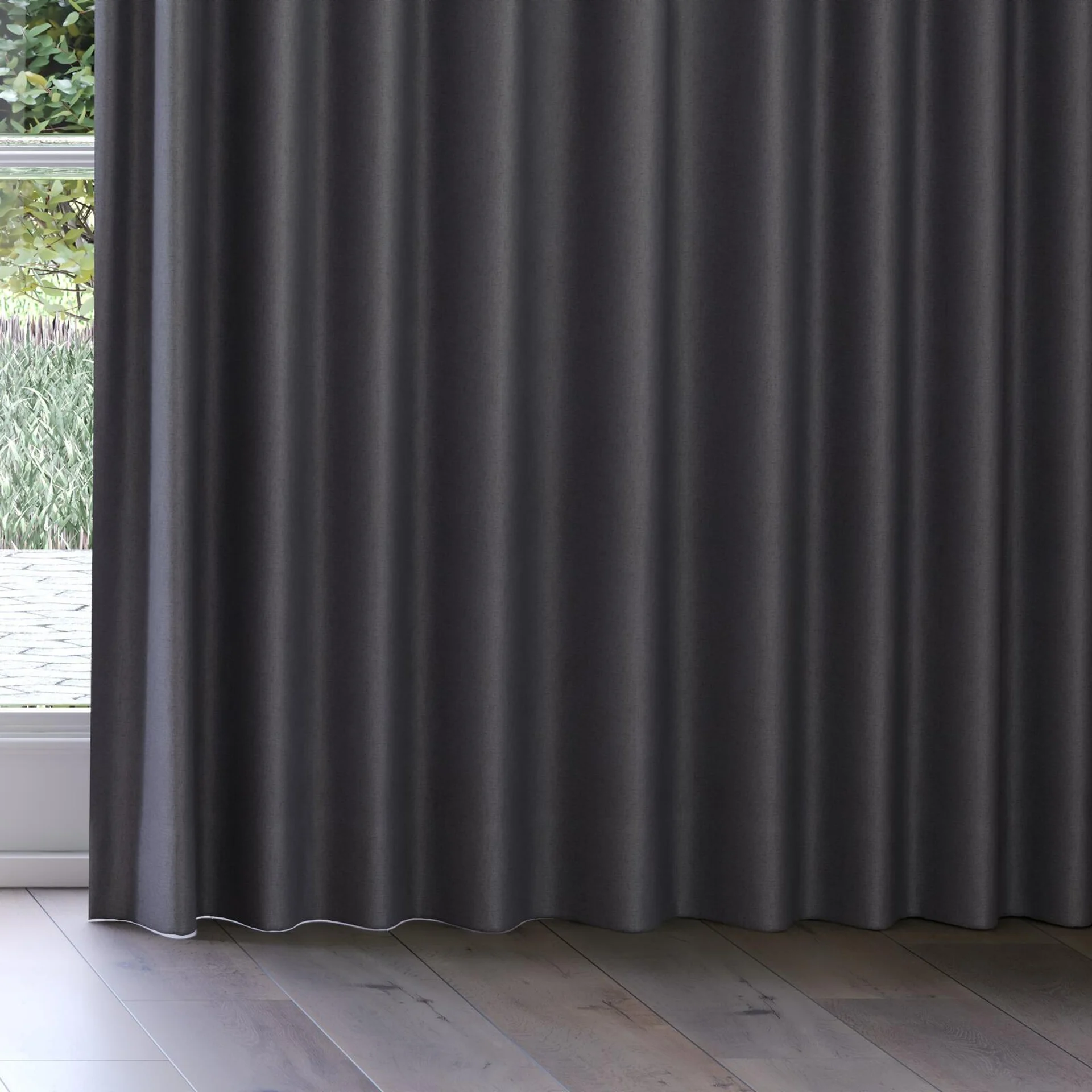 Bottom view of Liberate Iron, on curtain rail