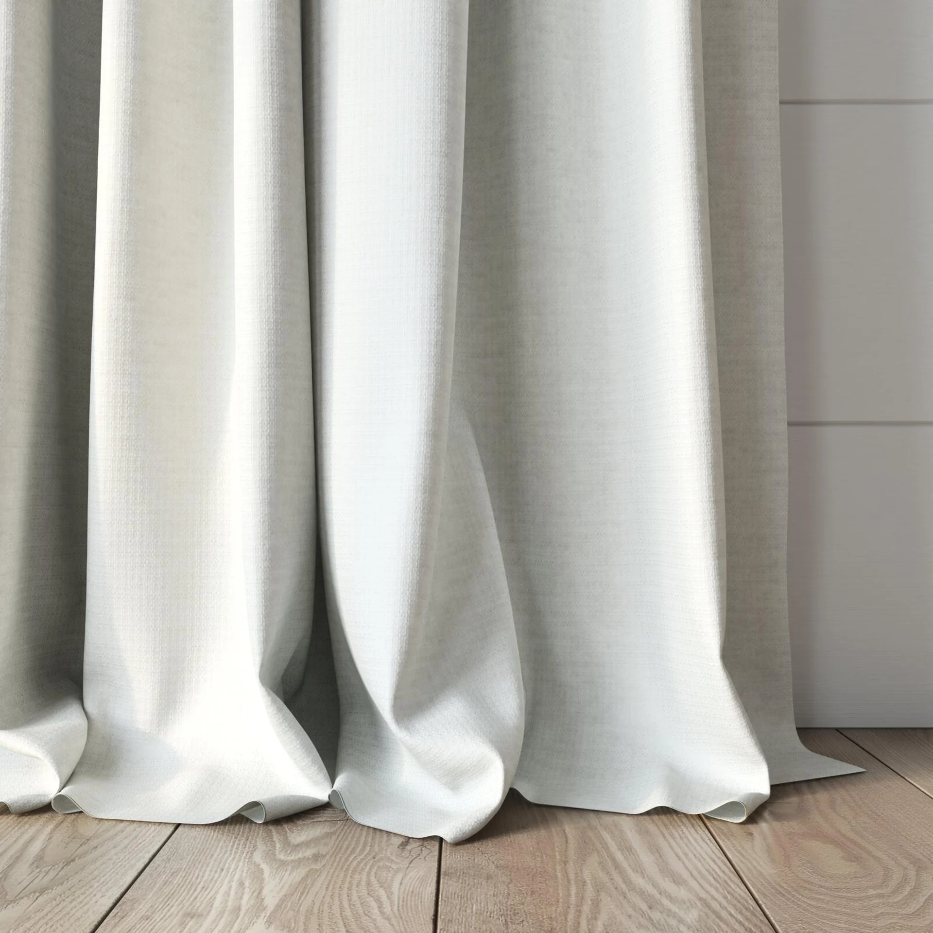 Bottom view of Bravo Iceberg, puddled, on curtain rod