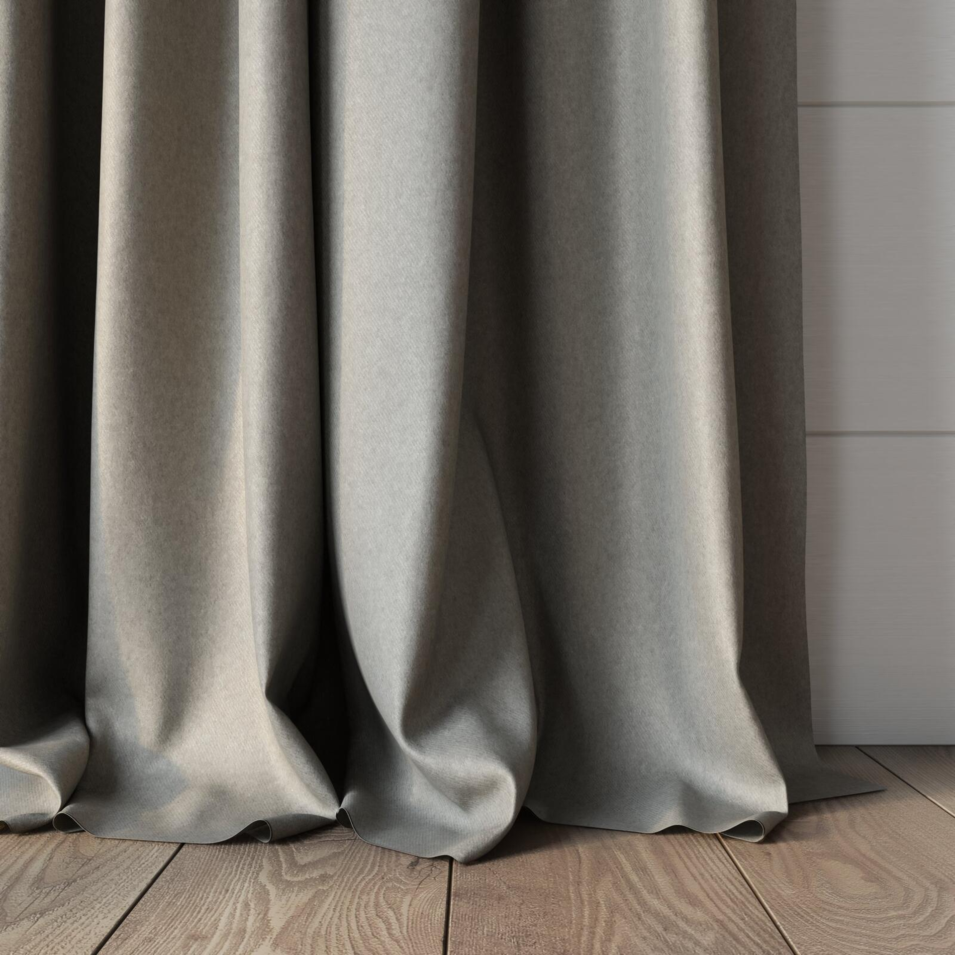 Bottom view of Woolly/Woolen Aluminium, puddled, on curtain rod