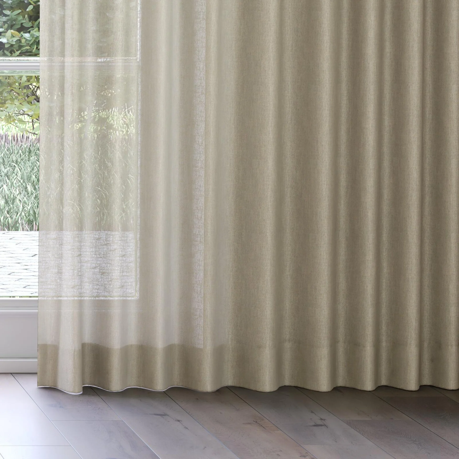 Bottom view of Lucidity Lichen, on curtain rail