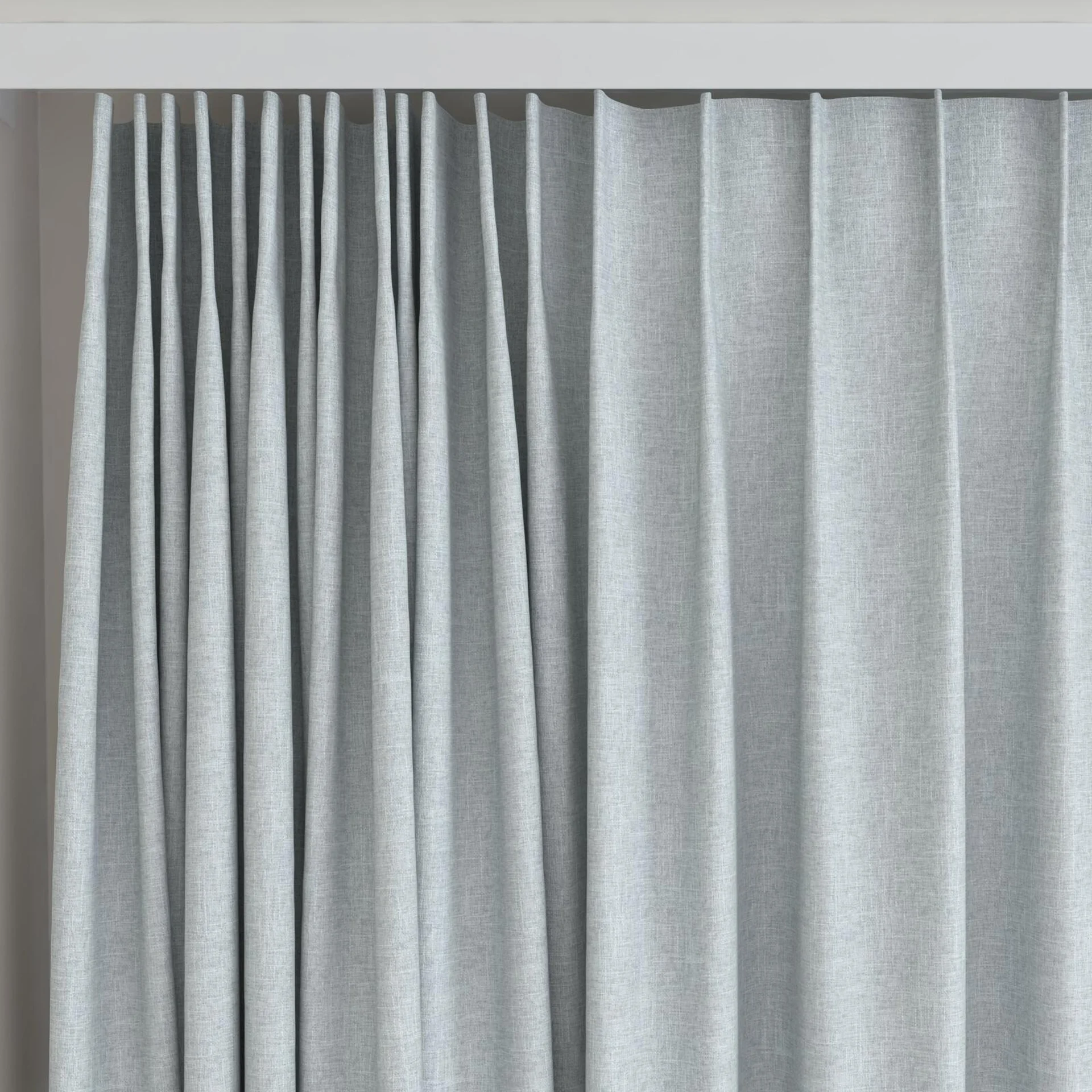 Top view of Retreat II Duckegg, on curtain rail