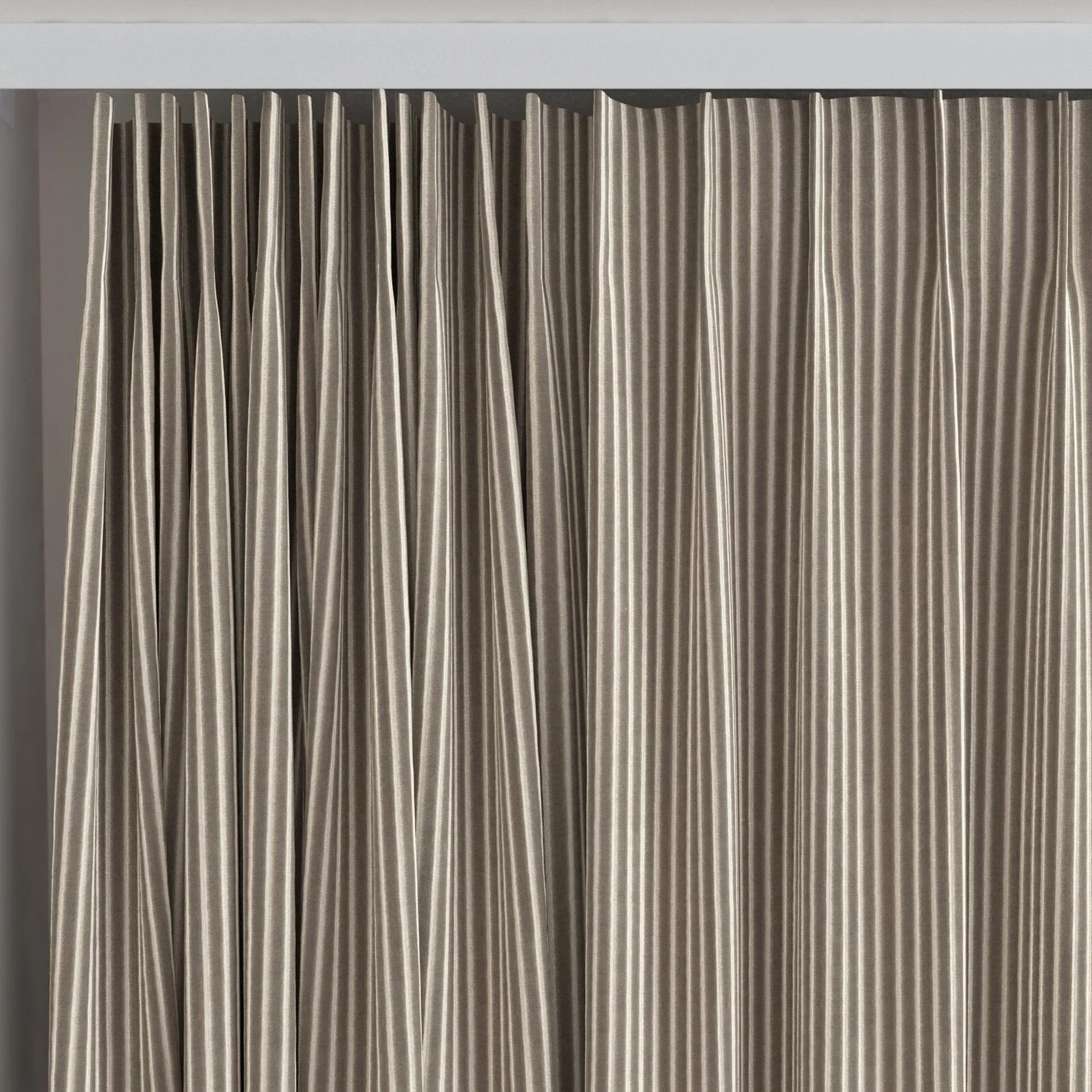 Top view of Embrace Stucco, on curtain rail