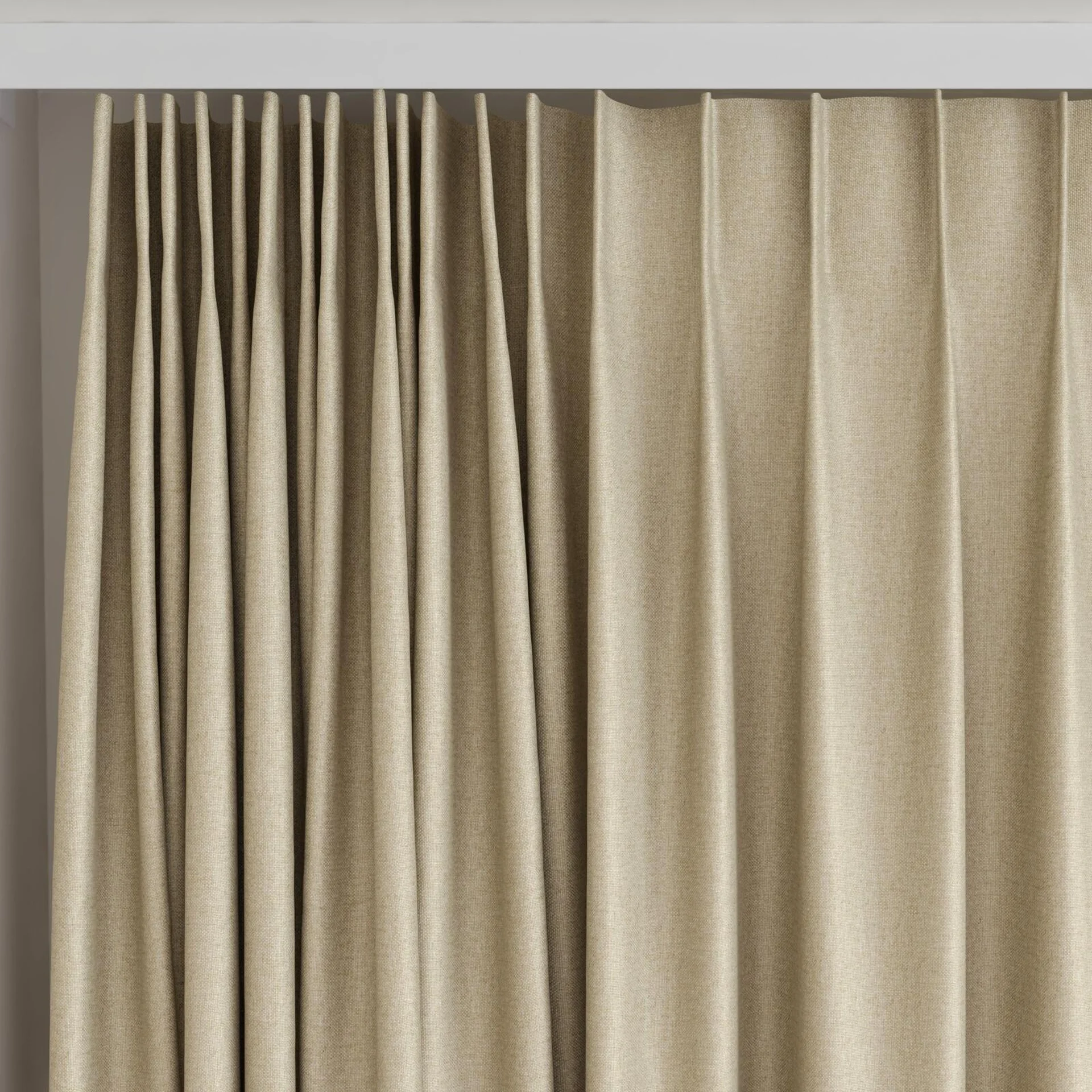 Top view of Grove Sand, on curtain rail