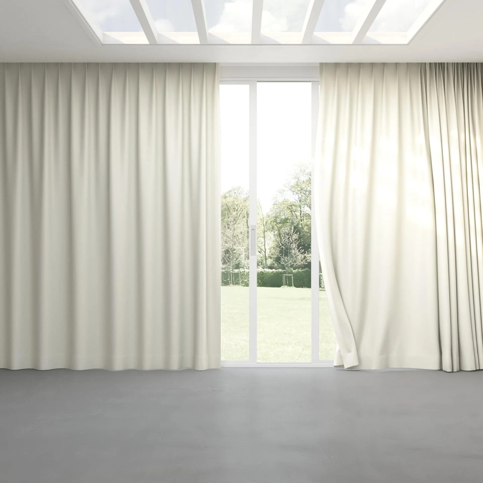 Full view of Colourwash Eco Natural, pinch pleat