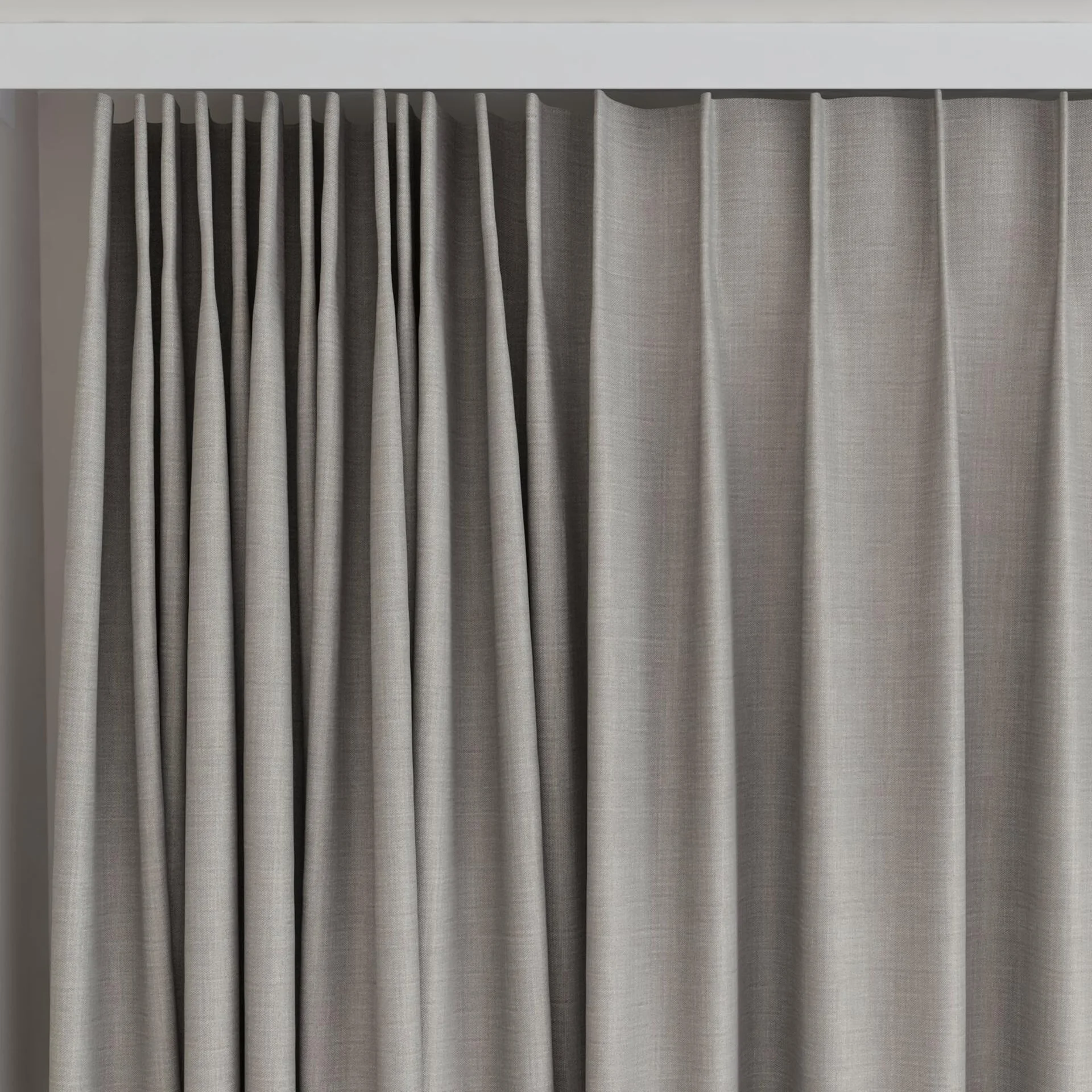 Top view of Loci Dim Out Aluminium, on curtain rail