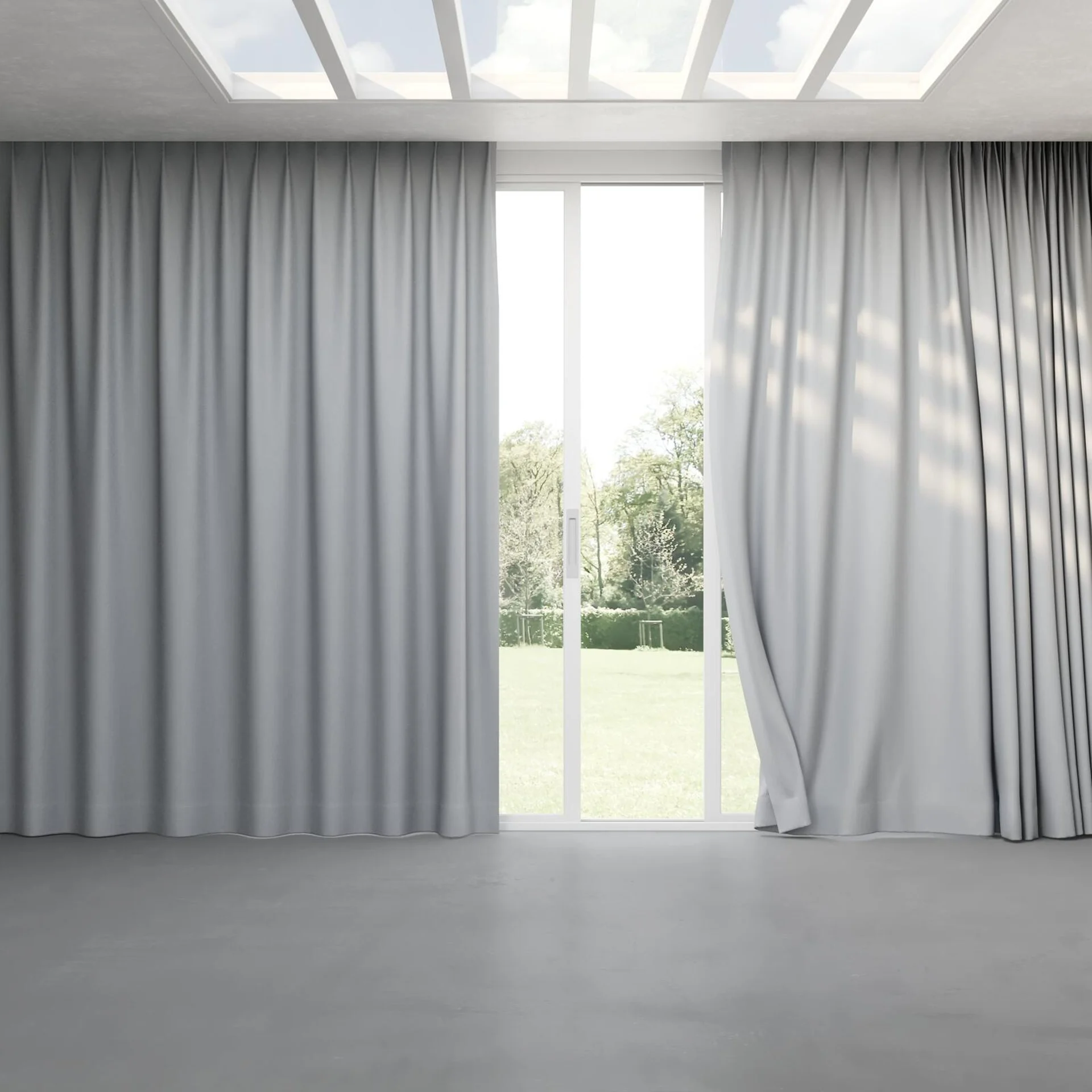 Full view of Brugge Metal, pinch pleat