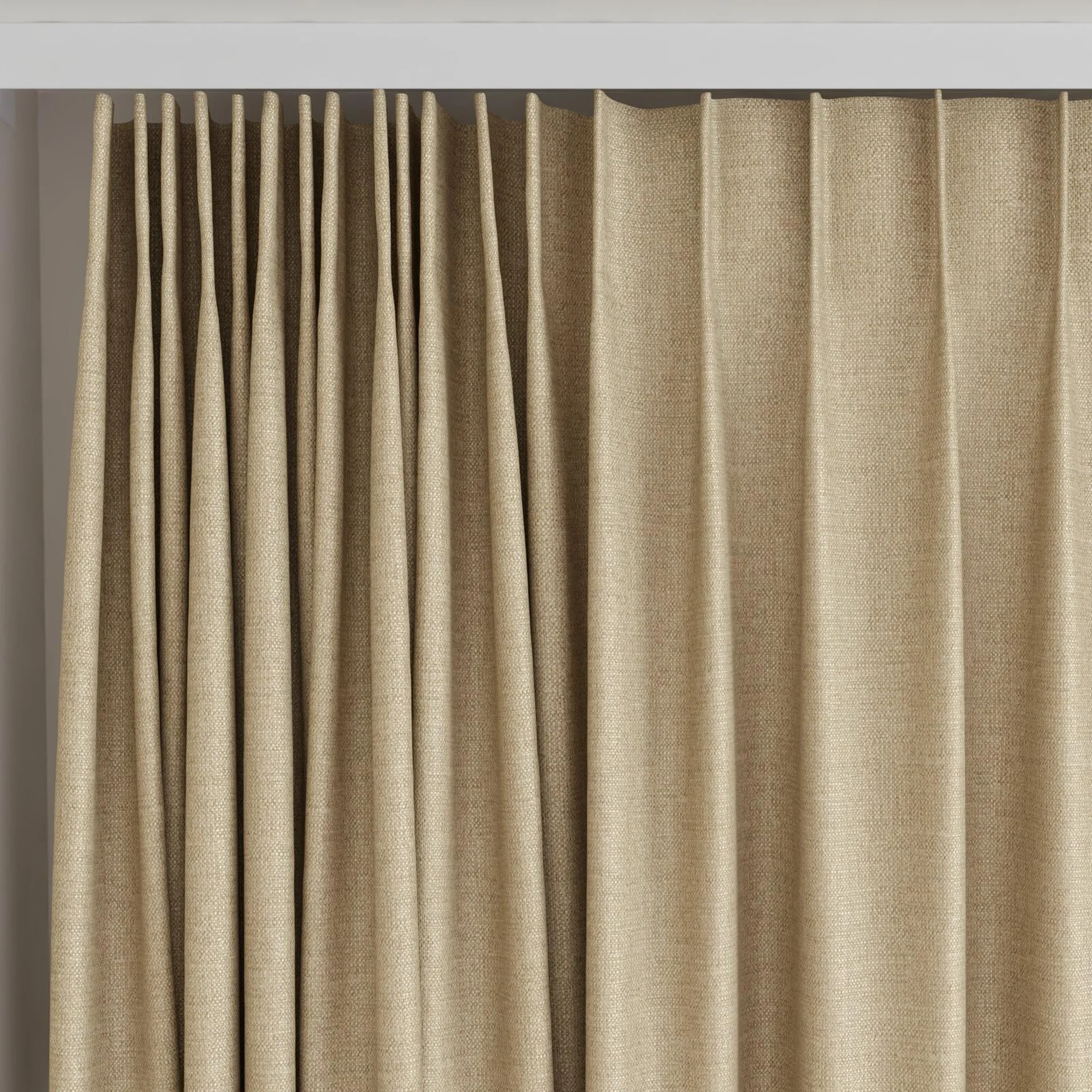 Top view of Gent Lion, on curtain rail