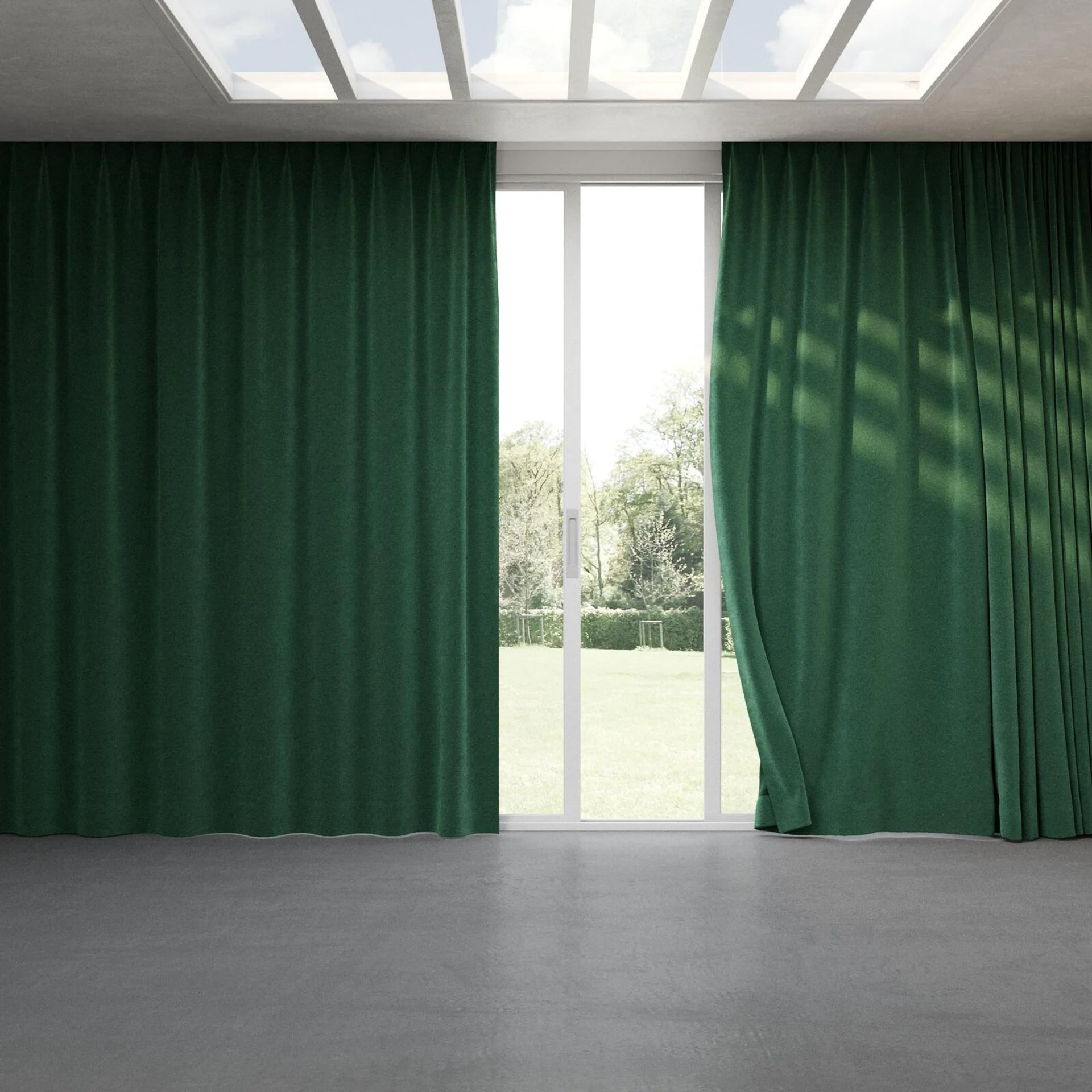 Full view of Geneva Ivy, pinch pleat