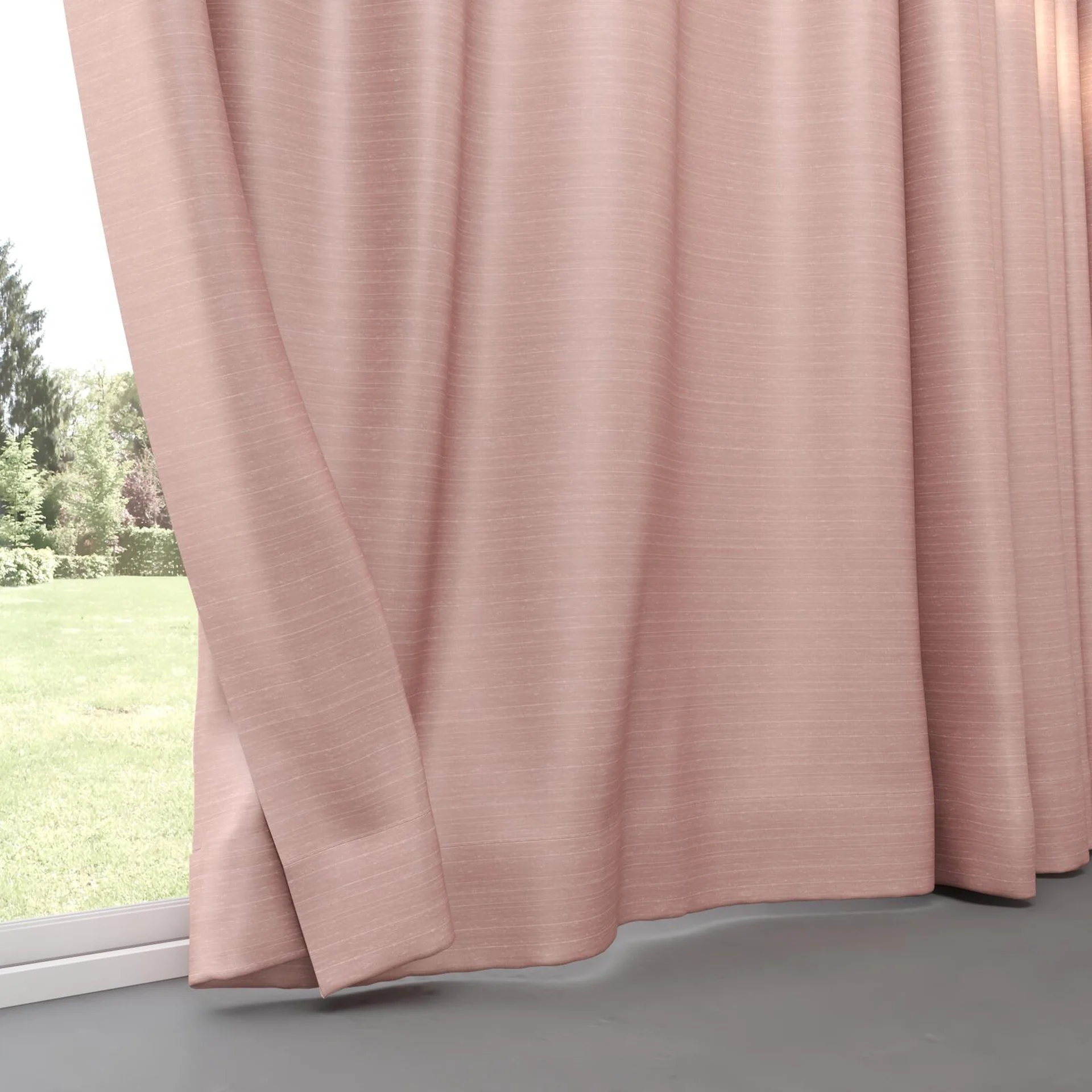 Bottom view of Silky Blossom, pinch pleat