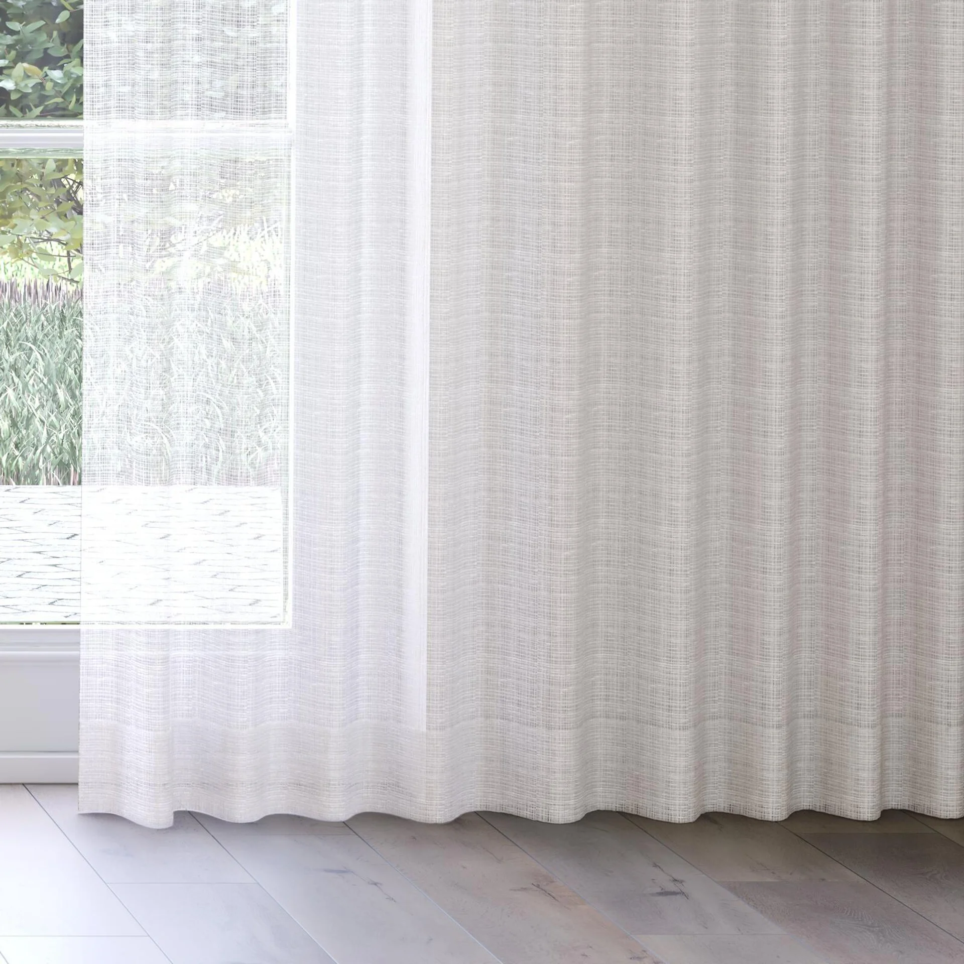 Bottom view of Scandinese Sand, on curtain rail