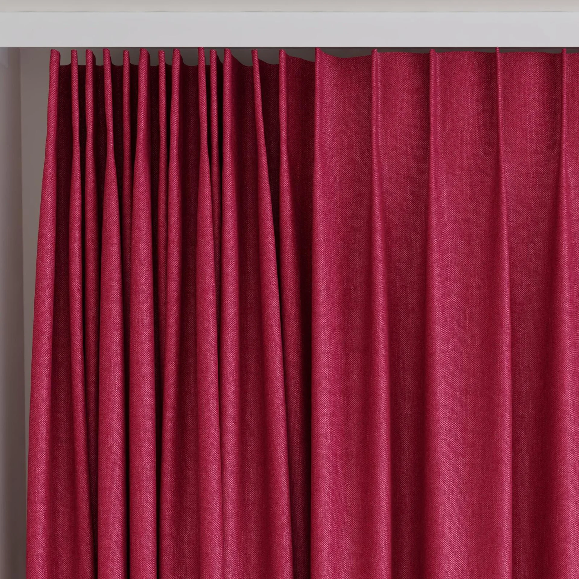 Top view of Bronco Peony, on curtain rail