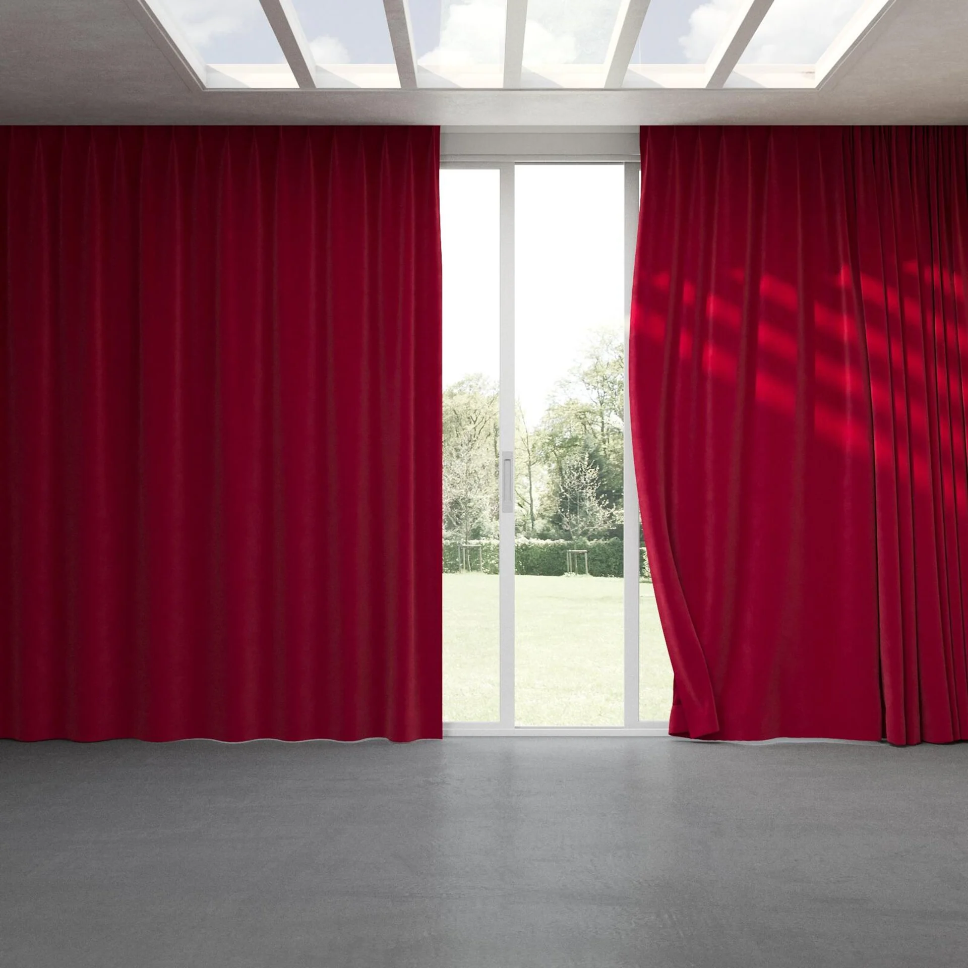 Full view of Verbier Berry, pinch pleat