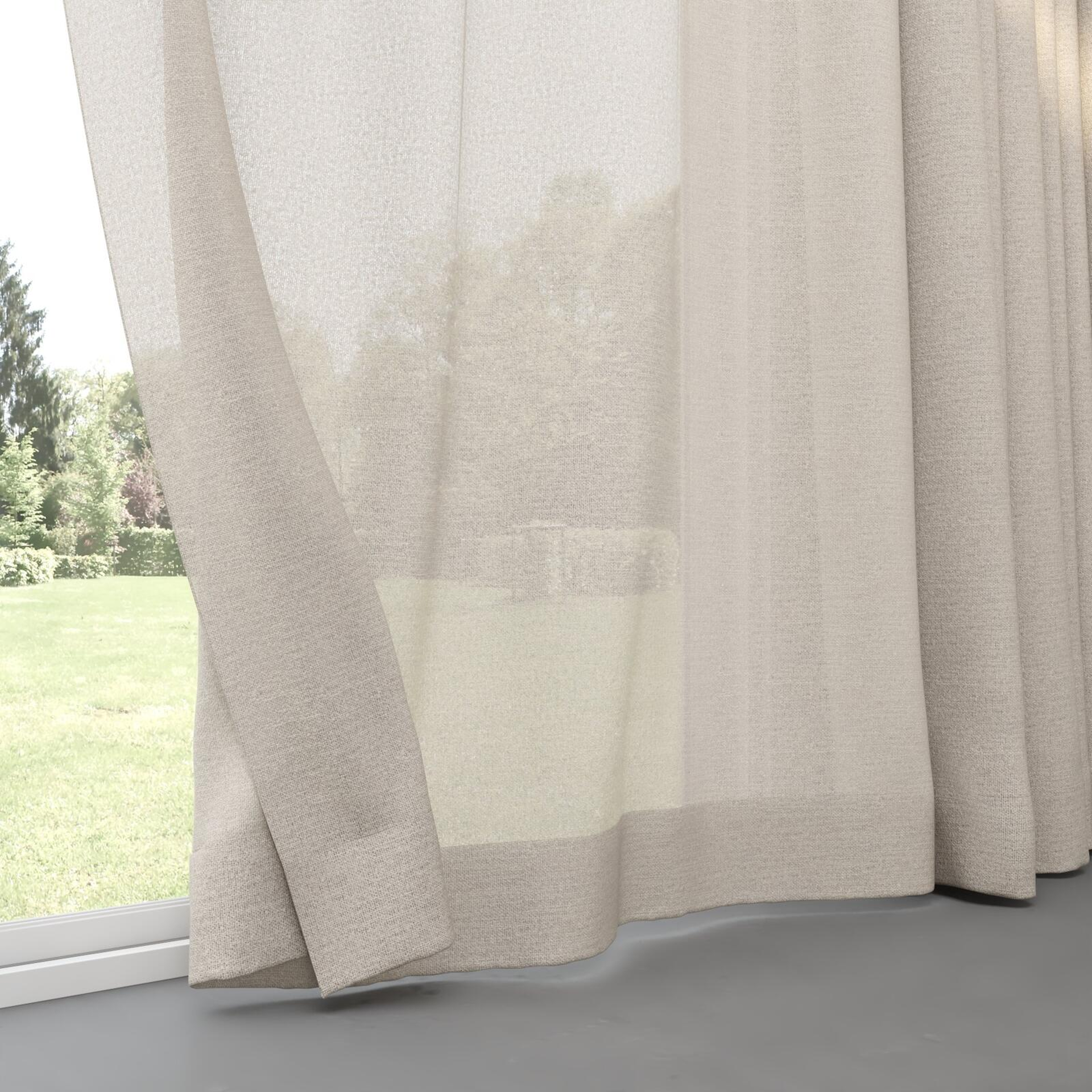 Bottom view of Revel Flax, pinch pleat