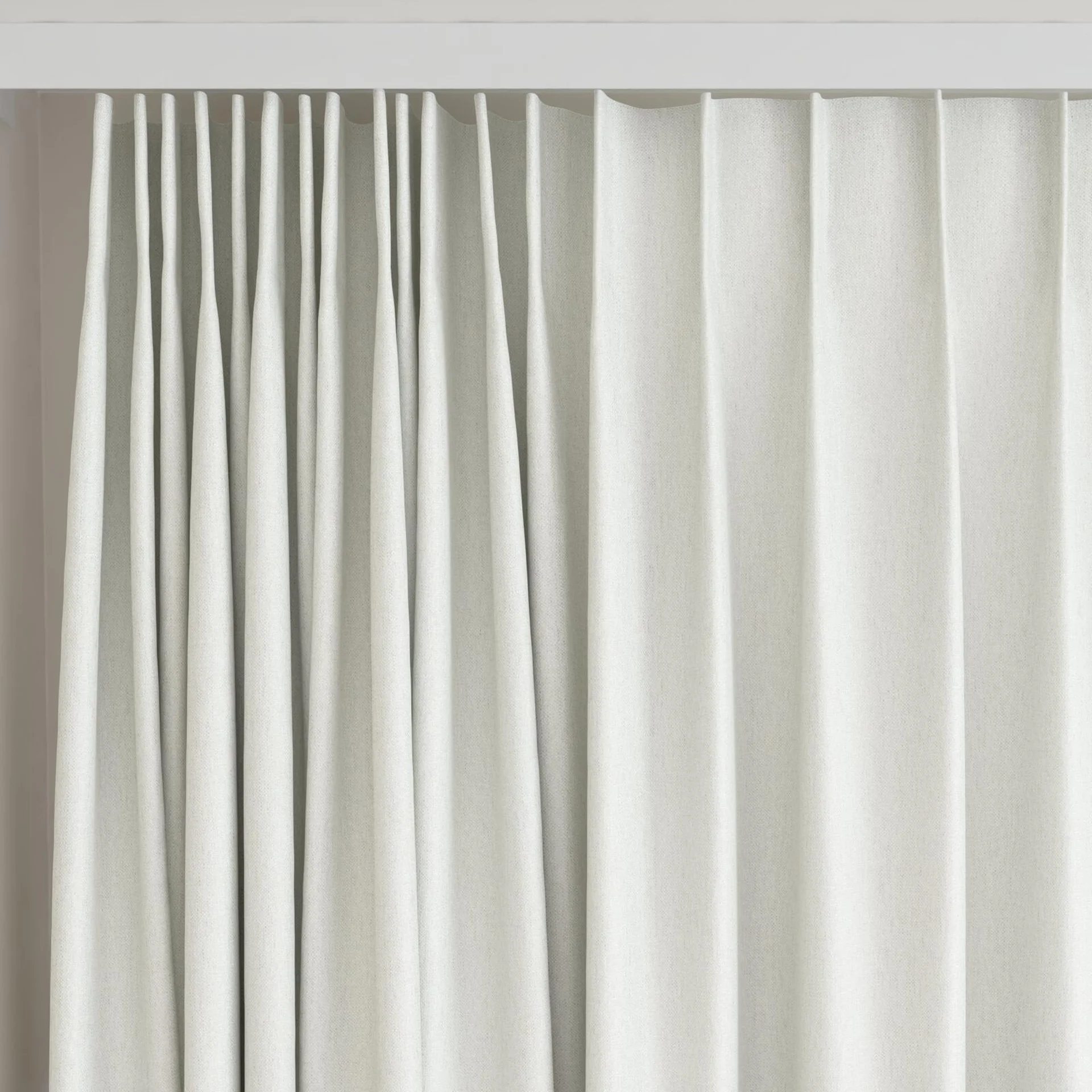 Top view of Retreat II Shell, on curtain rail