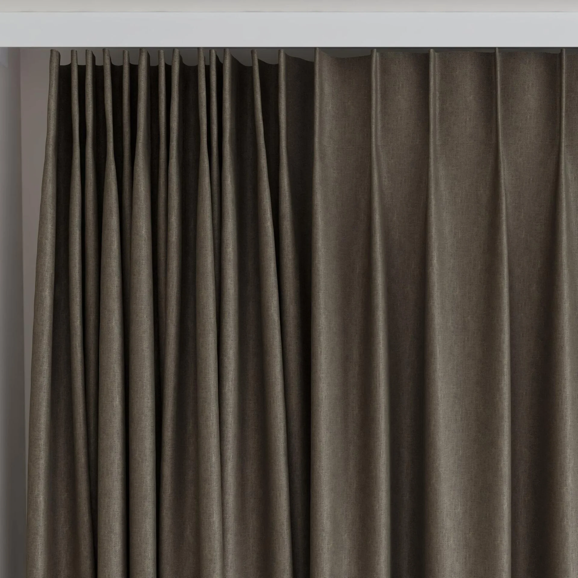 Top view of Naturama Pinecone, on curtain rail